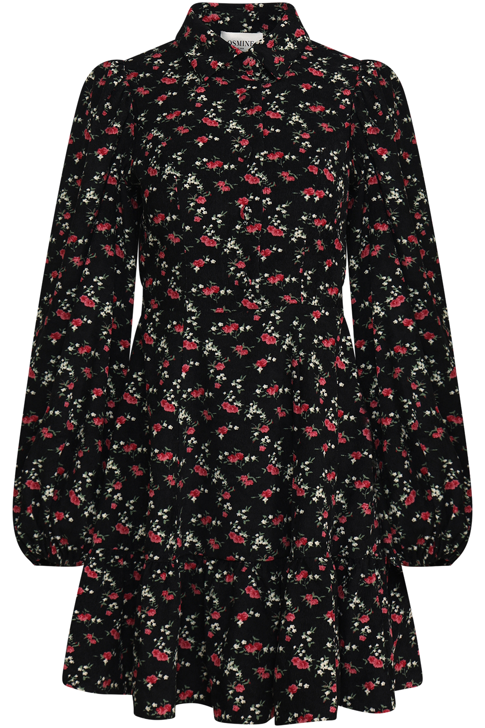 Mandy Cord Flower Mini Dress - Black/Pink