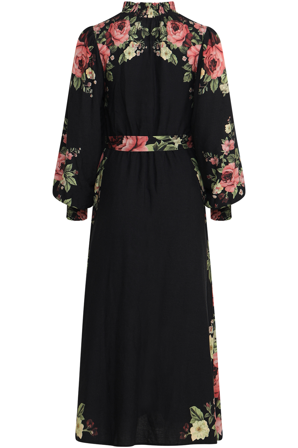 Benedicte Linen Midi Dress - Dark Pink