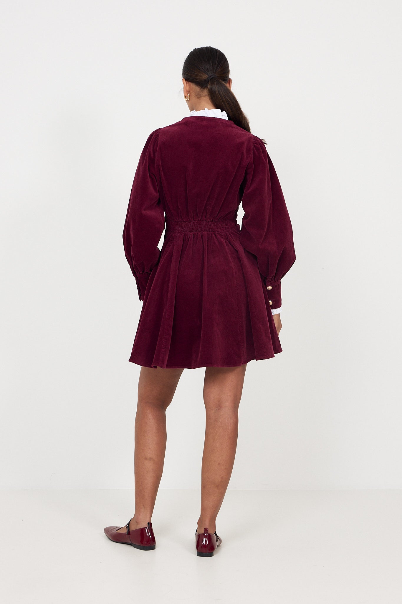 Livunn Cord Dress - Burgundy