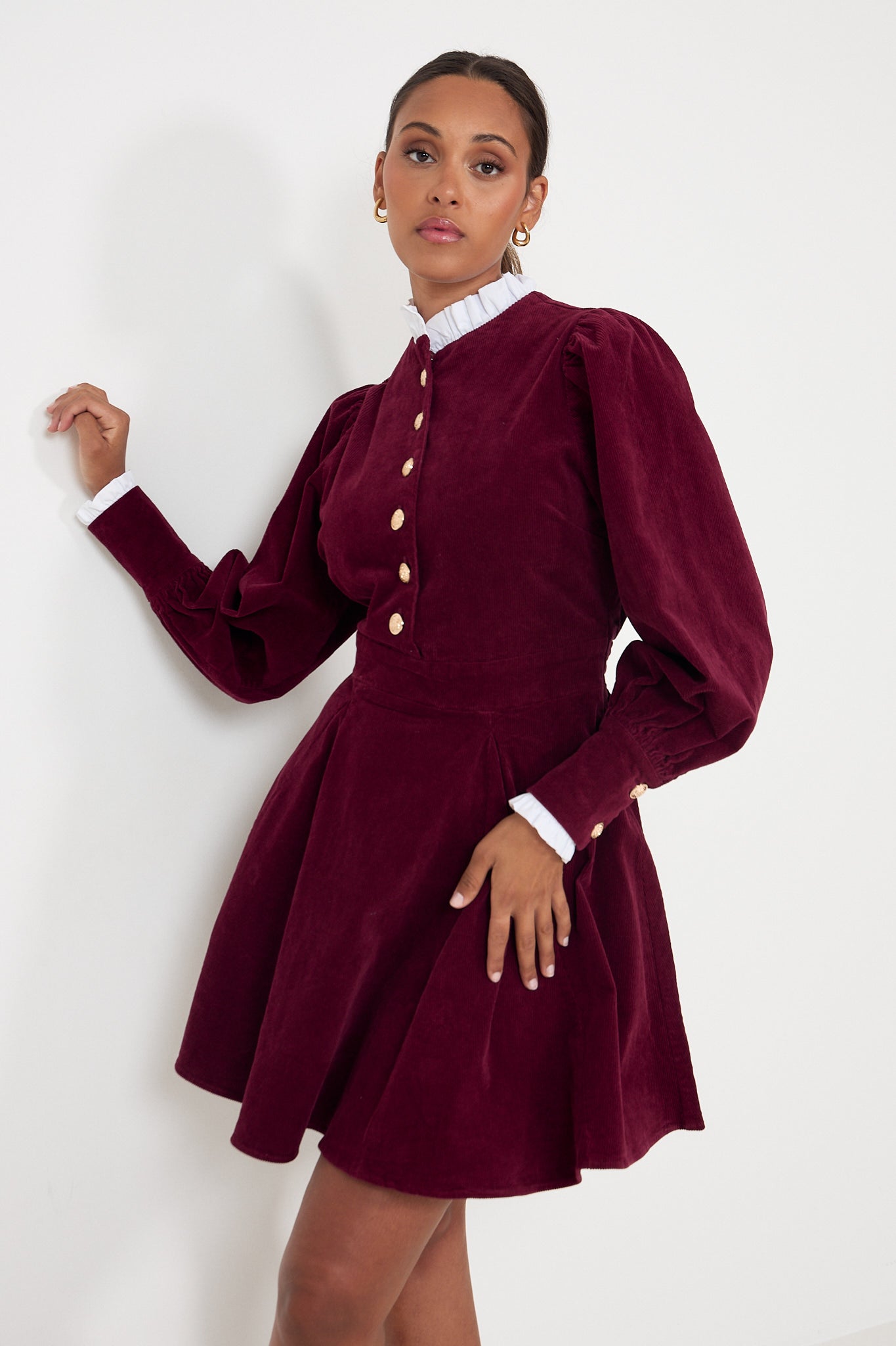 Livunn Cord Dress - Burgundy