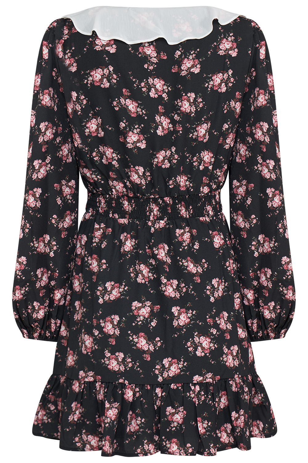 Enya Ruffle Floral Mini Dress - Pink Flower
