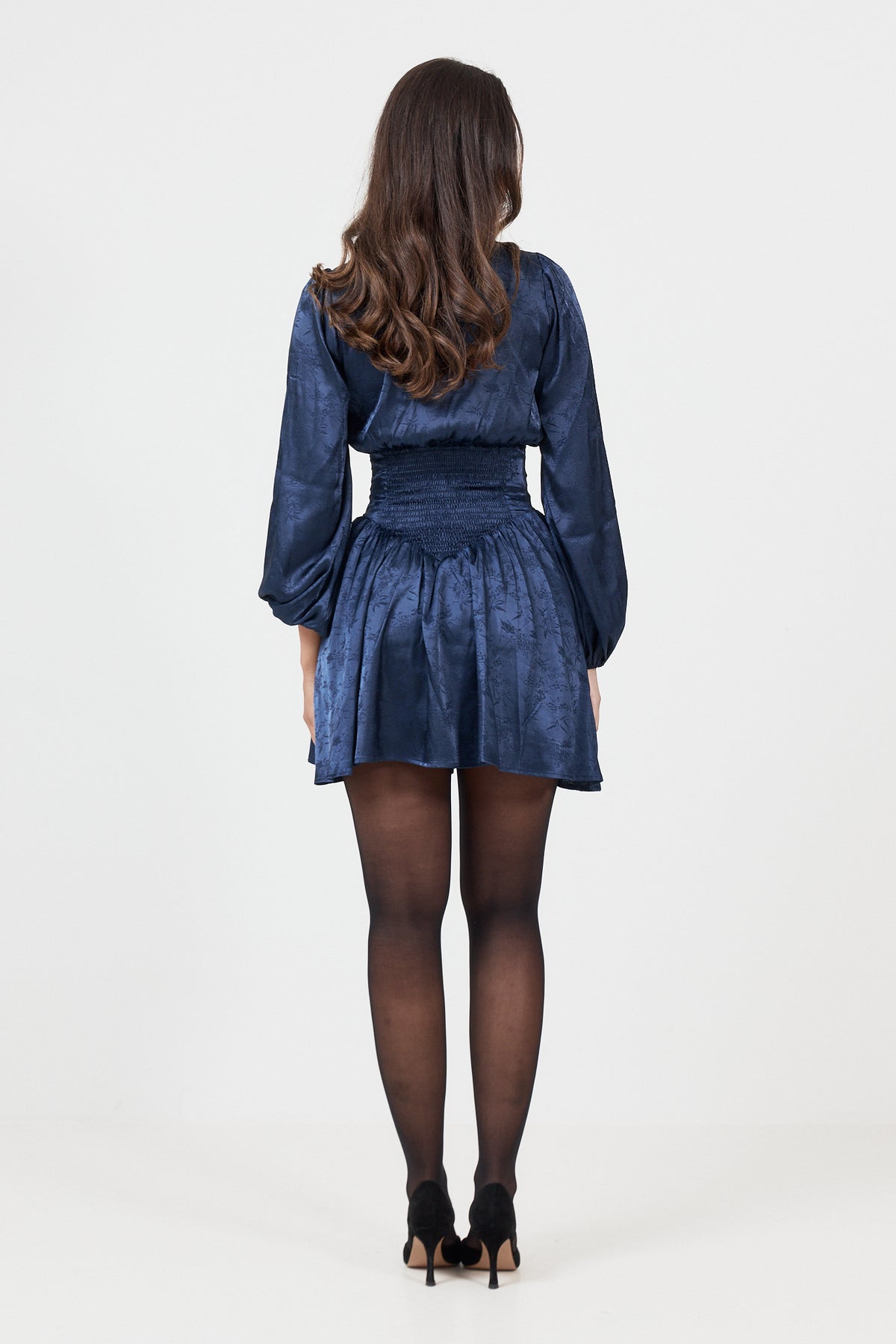 Edla Jacquard Mini Dress - Navy