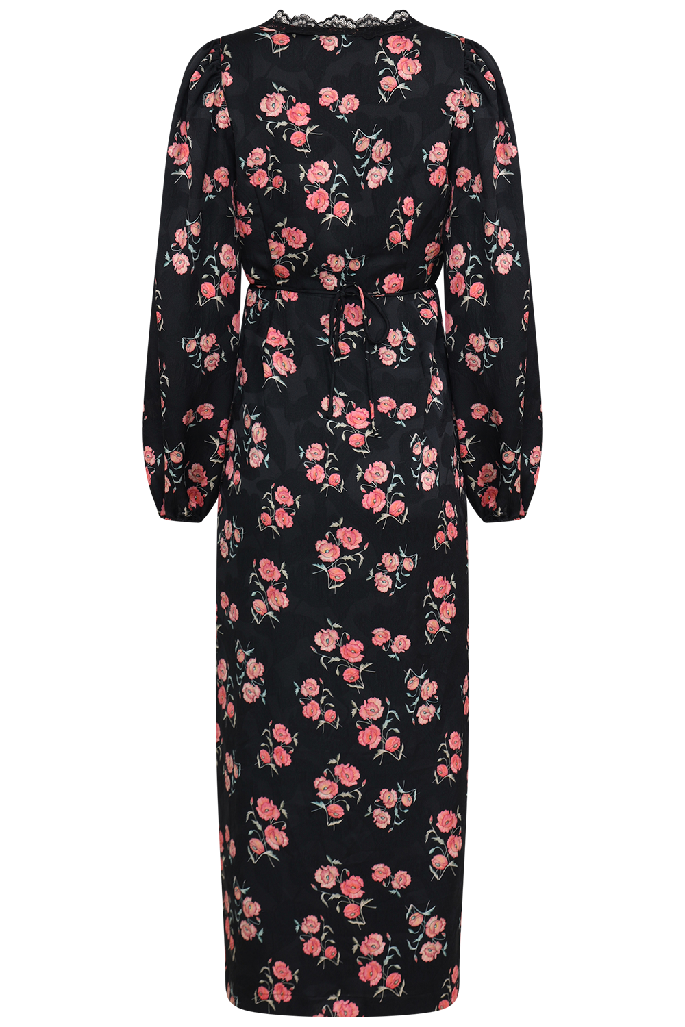 Annicken Floral Midi Dress - Black Floral