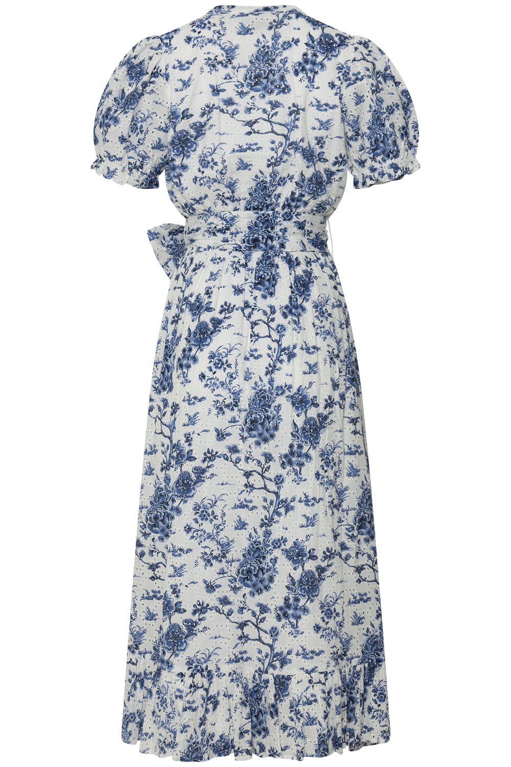 Gertrude Broderie Anglaise Maxi Dress - White/Blue