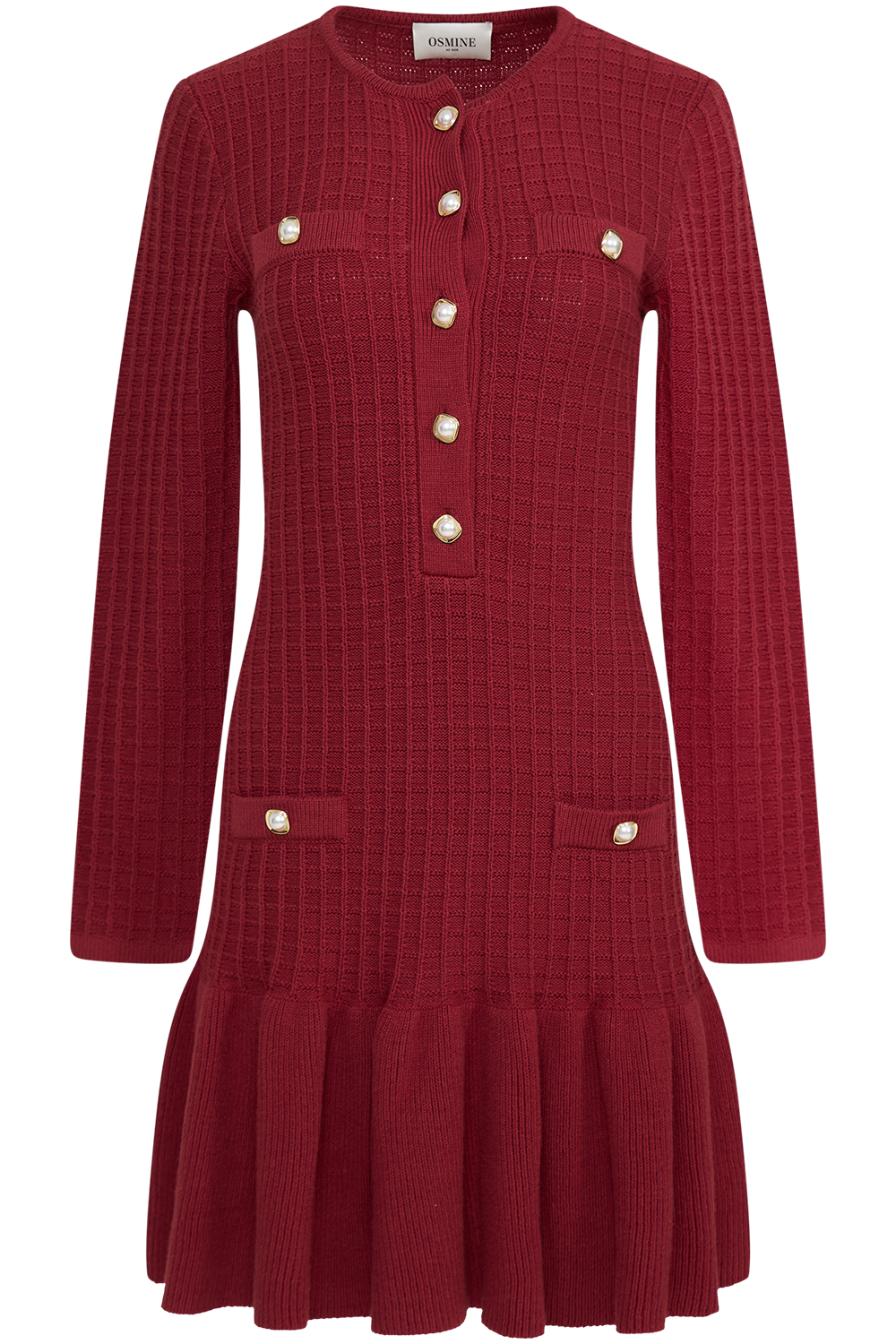 Gerda Crochet Mini Dress - Burgundy