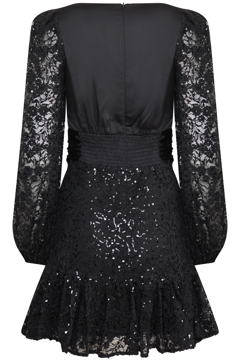 Lani Bling Lace Mini Dress - Black