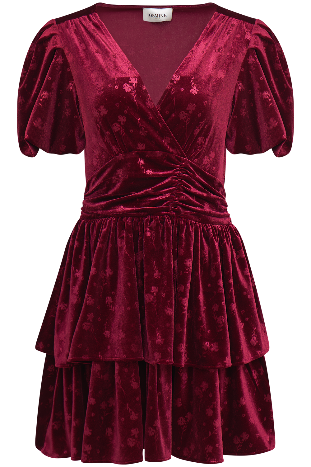 Jade Velvet Mini Dress - Dark Red