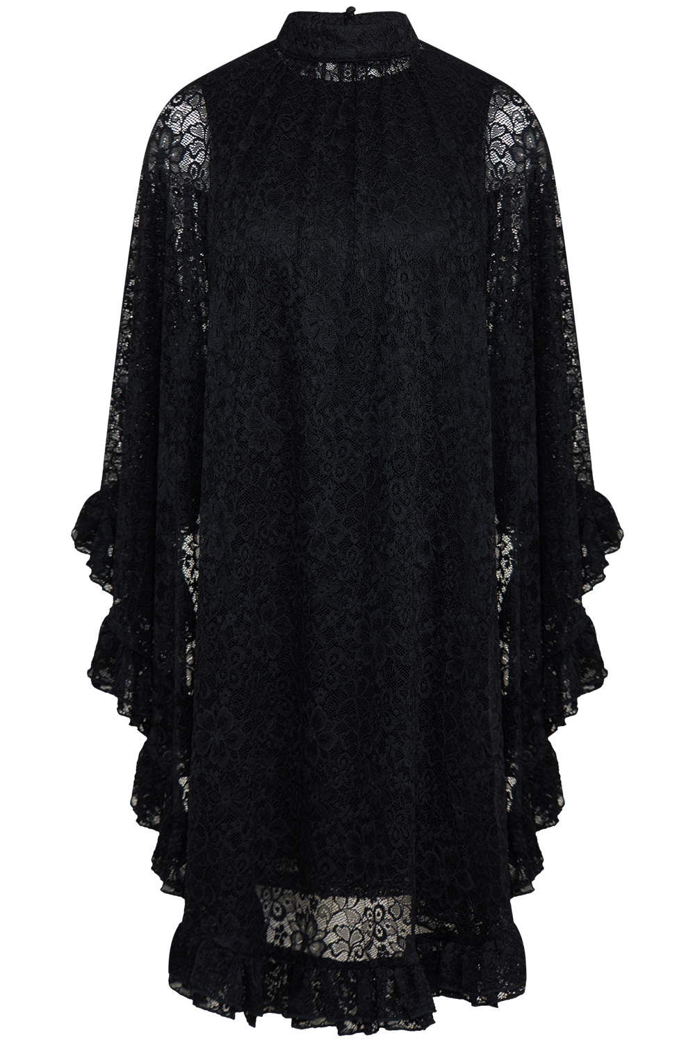 Aurelina Lace Cape Dress - Black