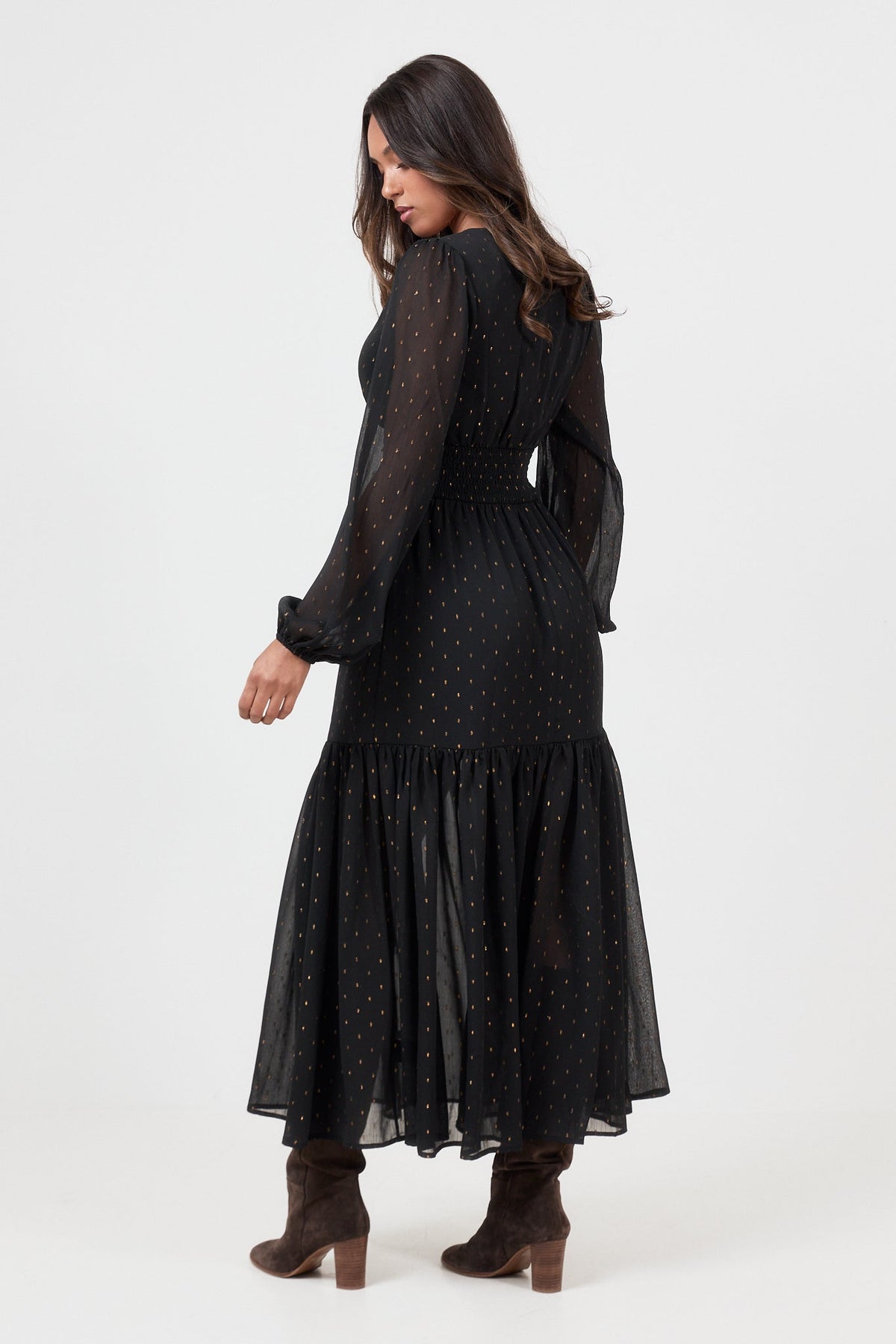 Vilde Chiffon Maxi Dress - Black
