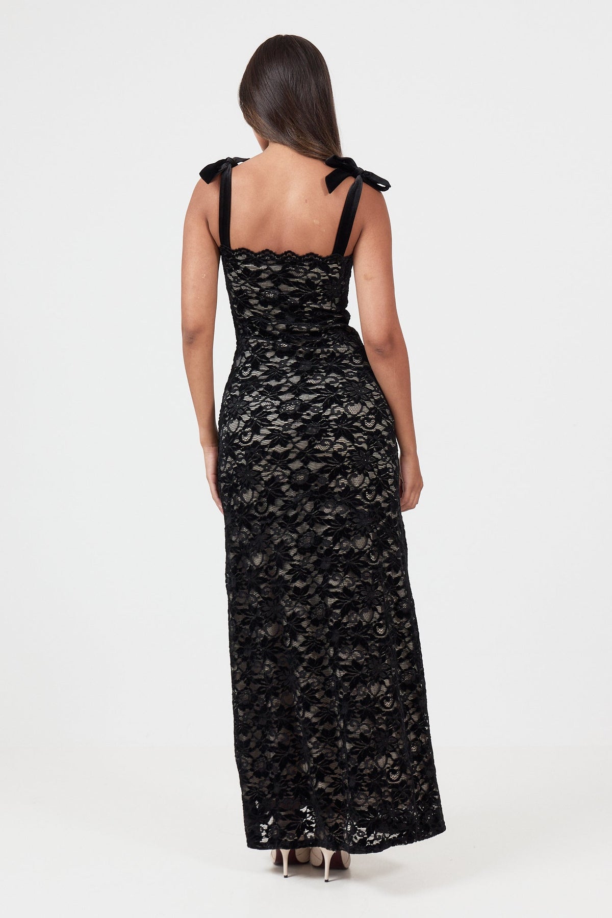 Åshild Lace Maxi Dress - Black
