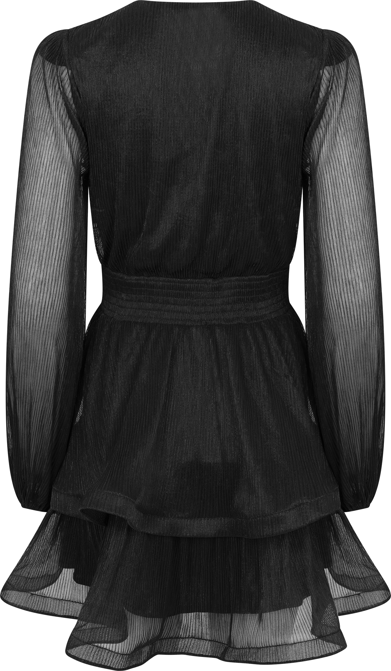 Jade Wave Plisse Dress - Black