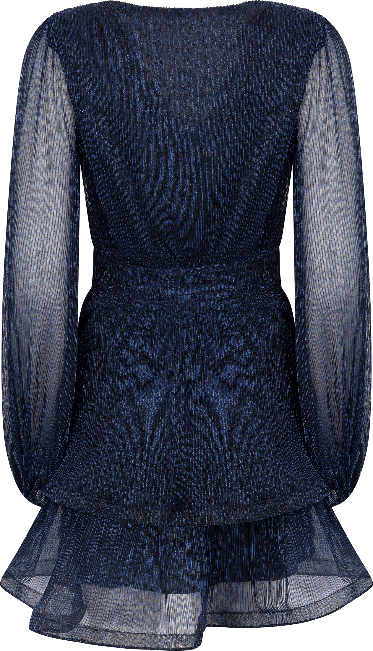 Jade Wave Plisse Dress - Navy