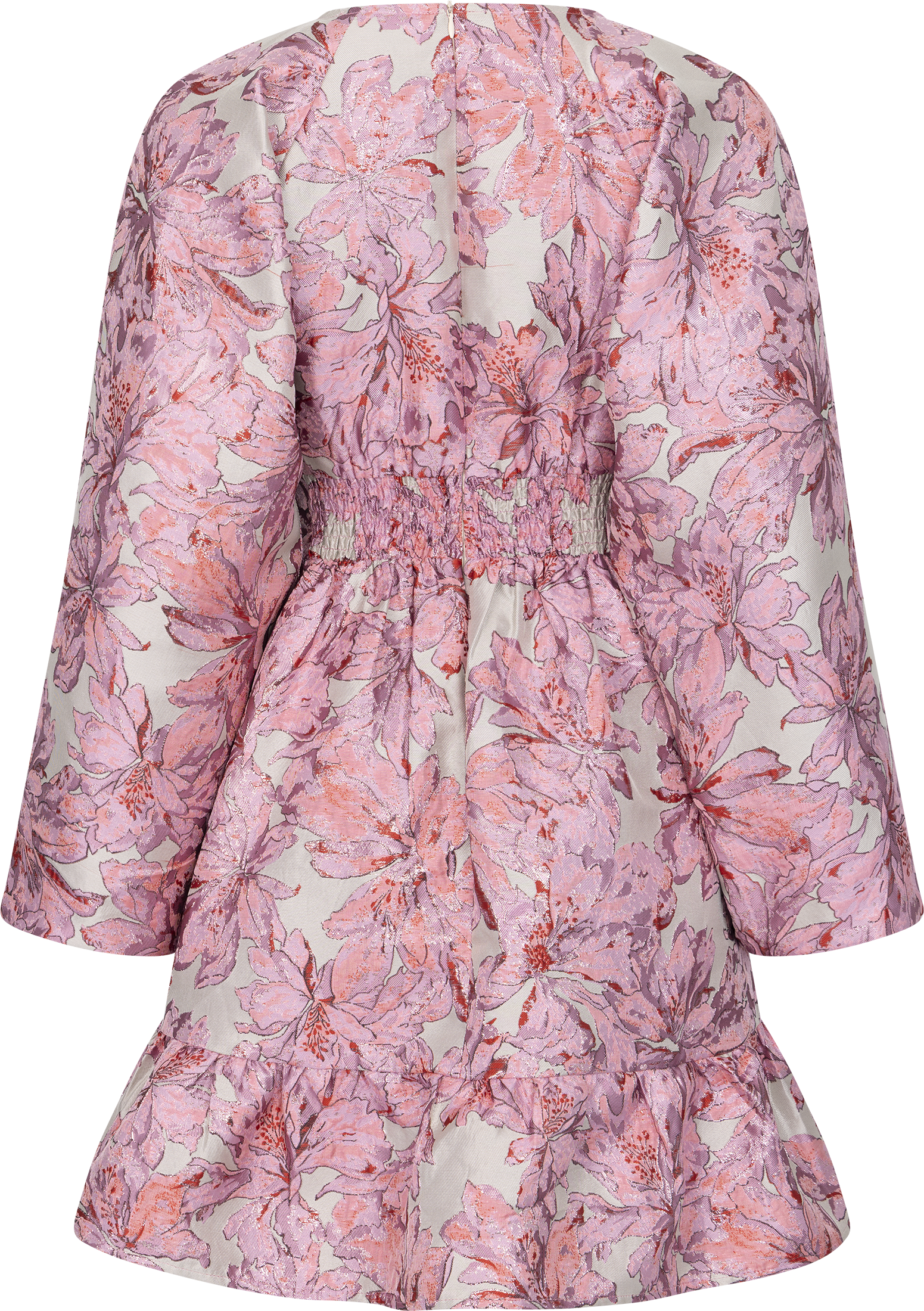 Svanhild Brocade Flower Dress - Pink