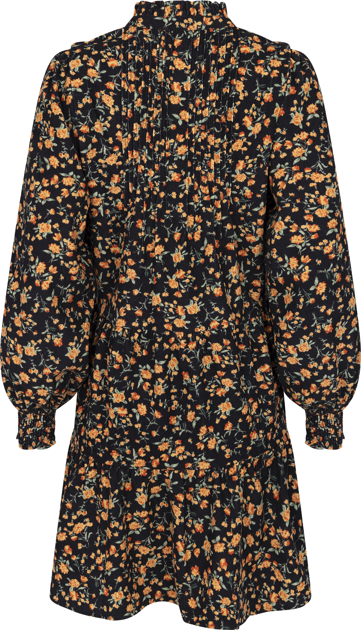 Embla Cord Flower Dress - Black Flower