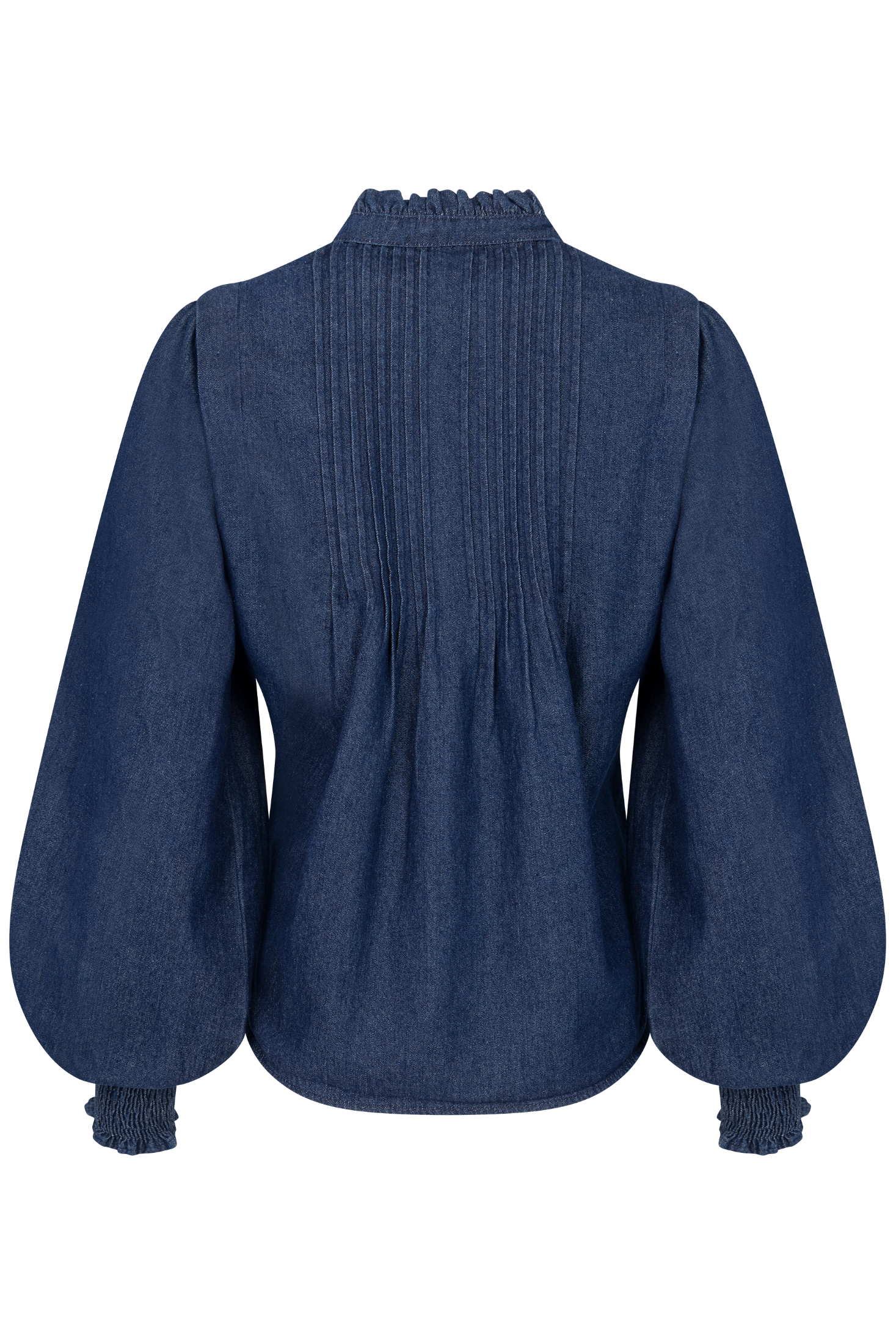 Emma Denim Solid Blouse - Blue