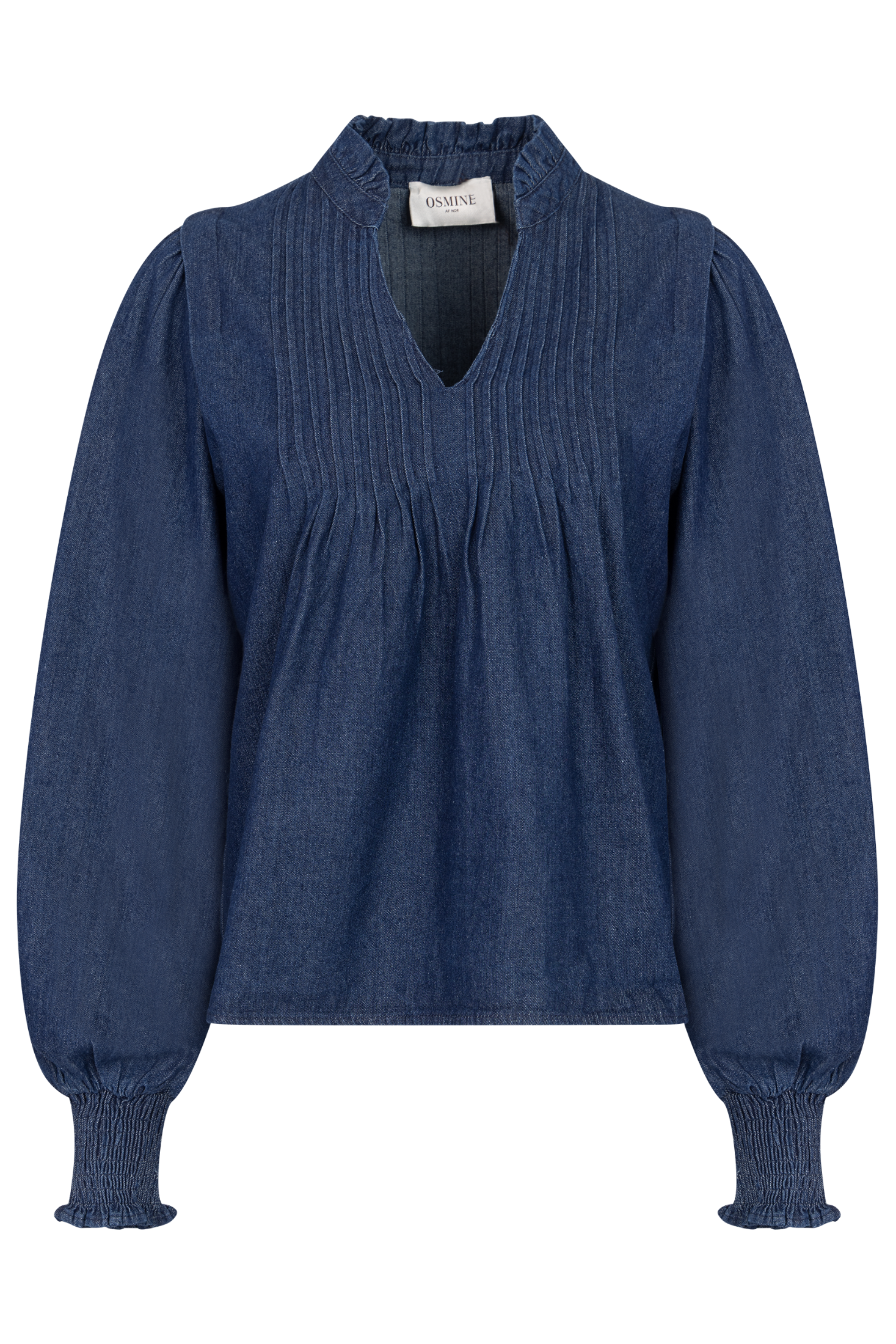 Emma Denim Solid Blouse - Blue