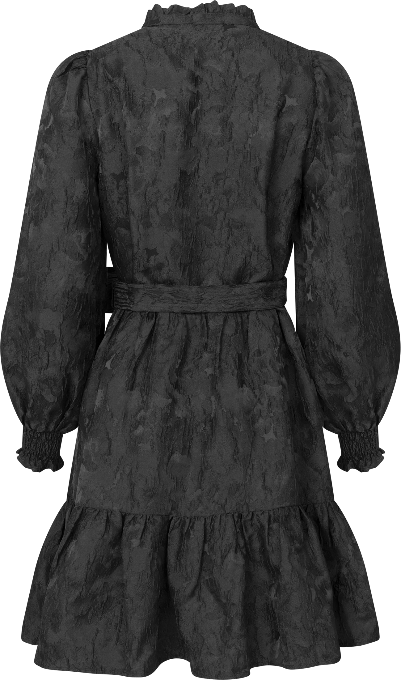 Saga Wide Brocade Dress - Black