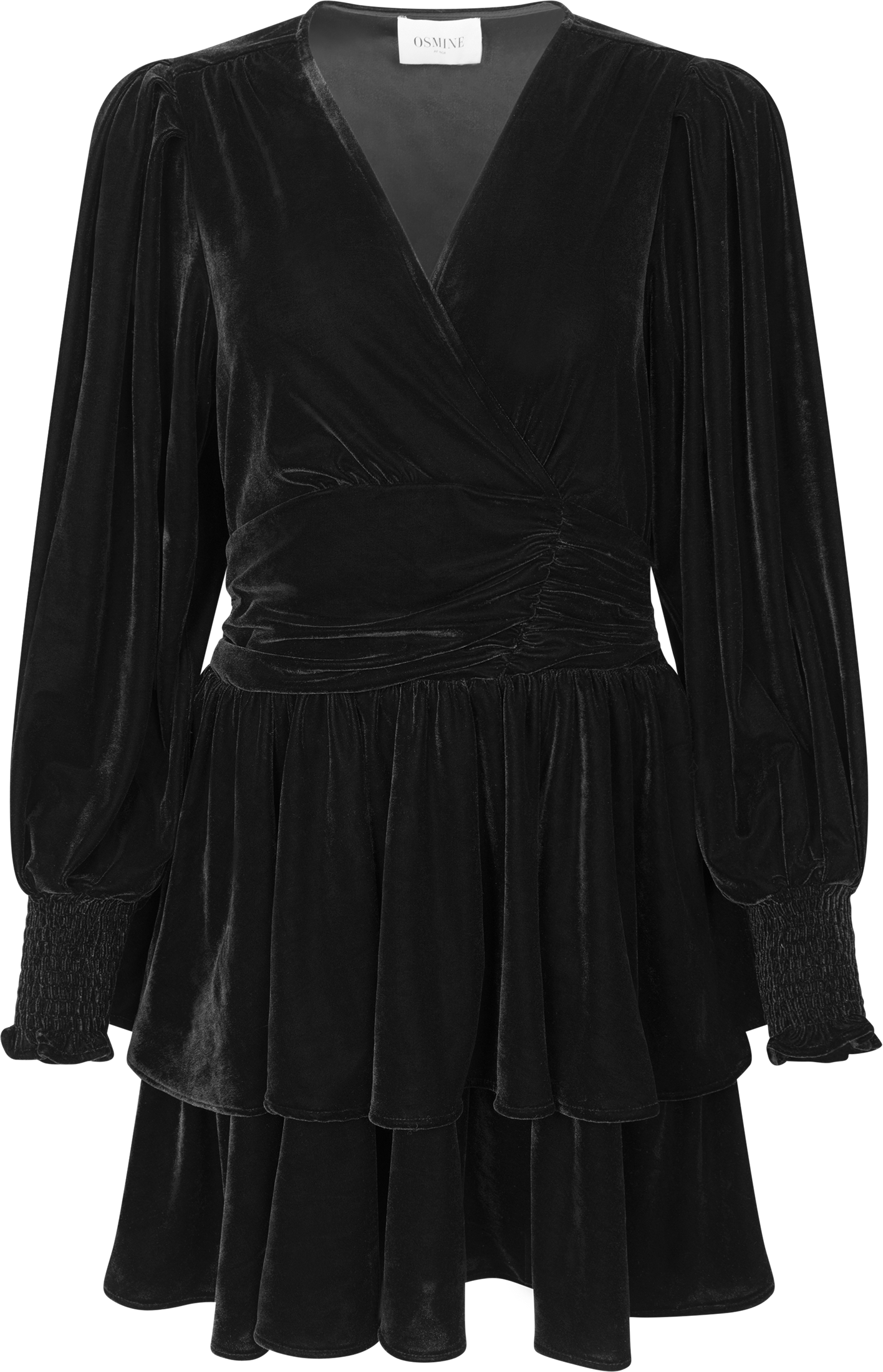 Jade Velvet Solid Dress - Black