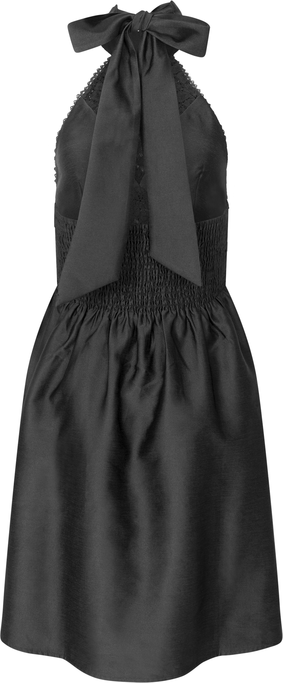 Swan Halter Mini Dress - Black