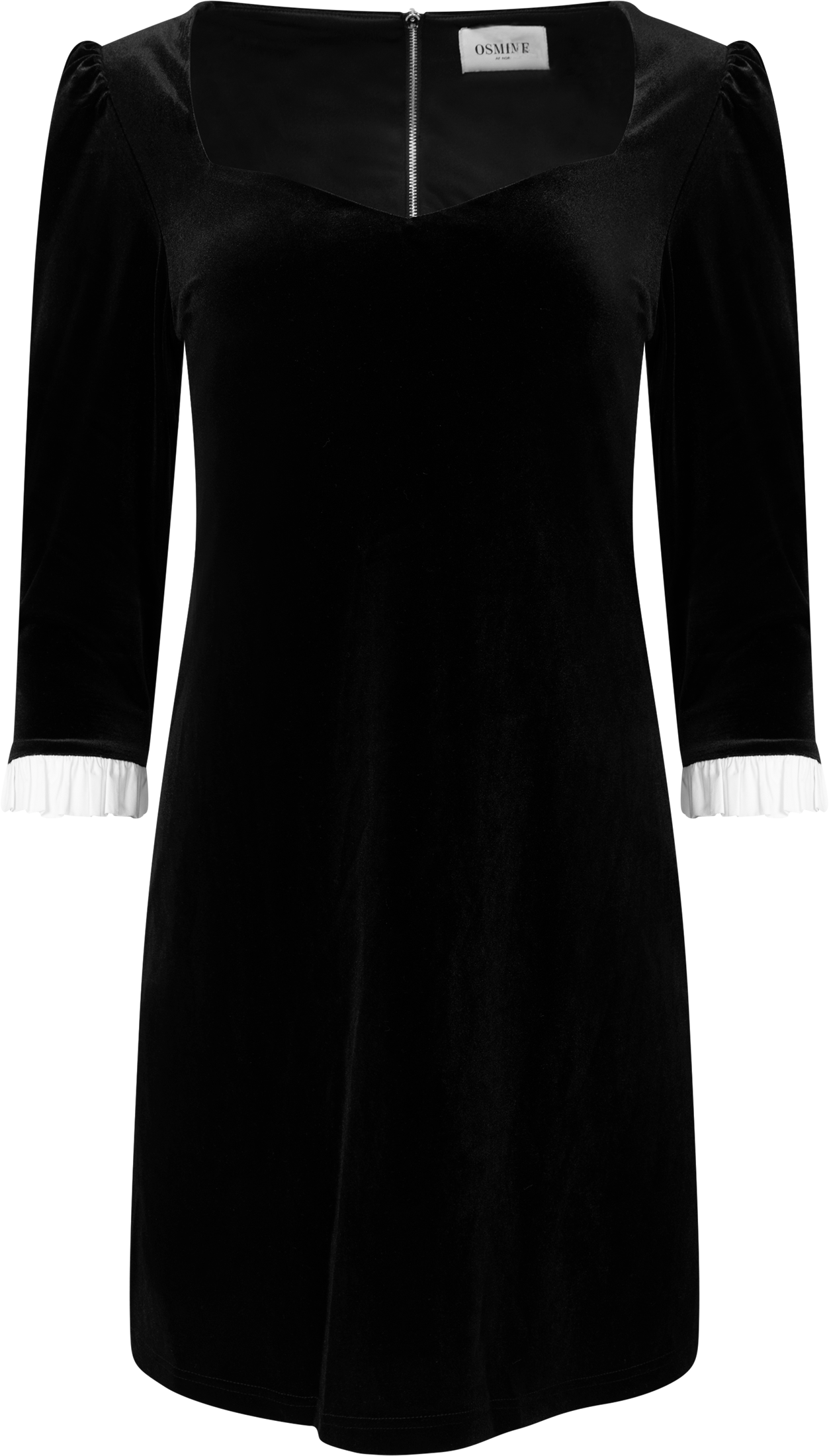 Jean Velvet Mini Dress - Black