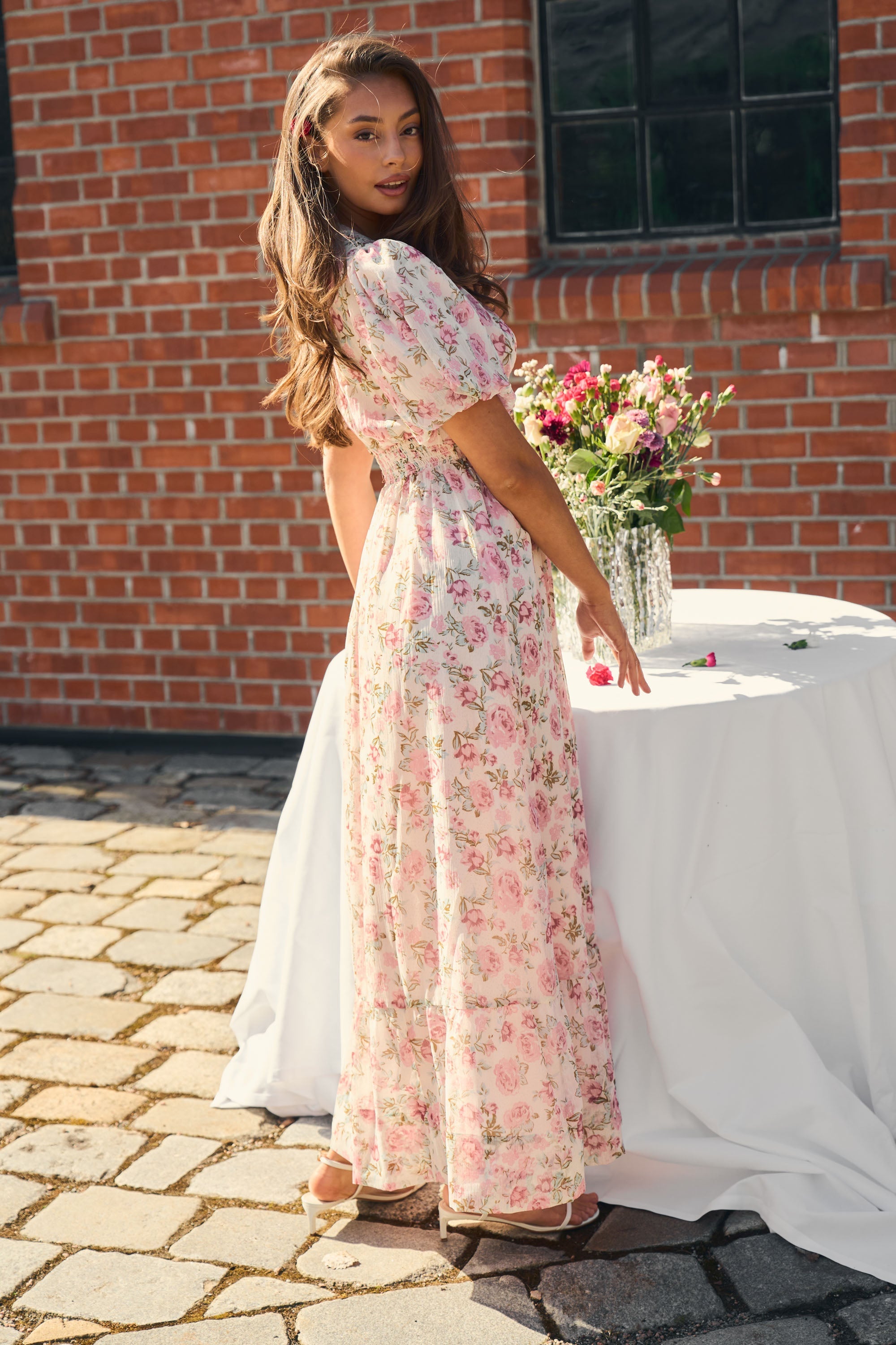Nordalill Flower Maxi Dress - Pink Floral