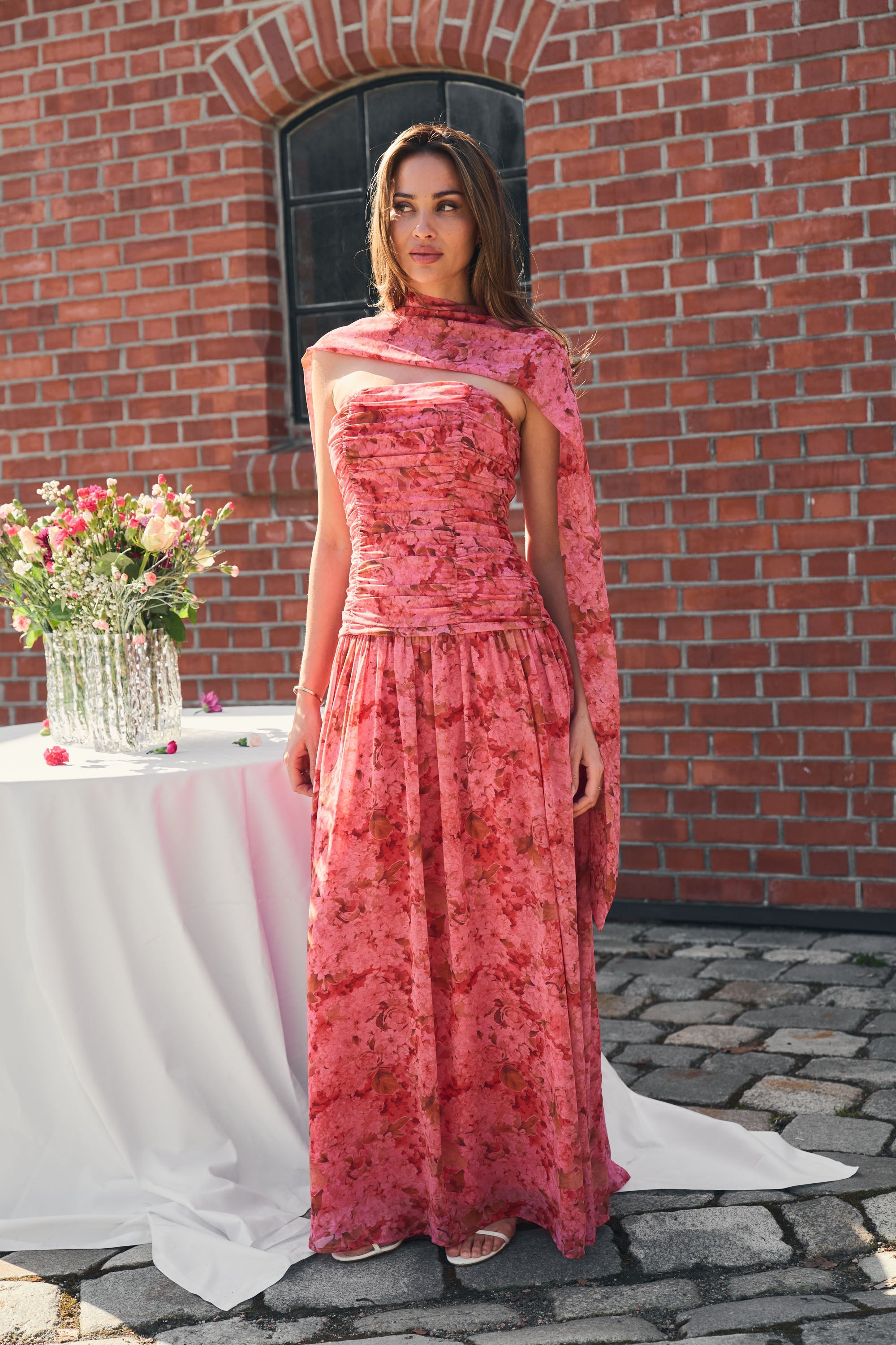 Dagmar Flowy Bandeau Dress - Pink