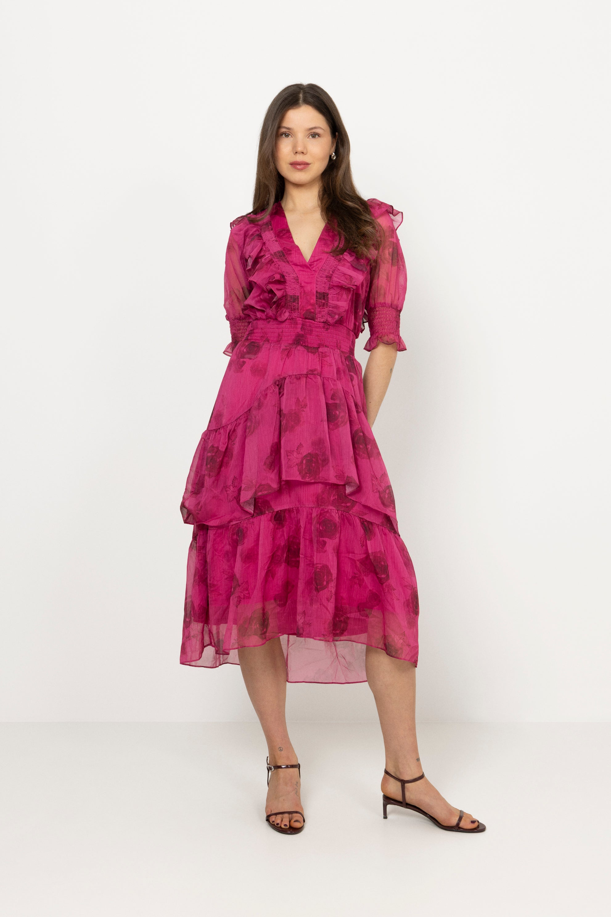 Astrid Chiffon Dress - Pink