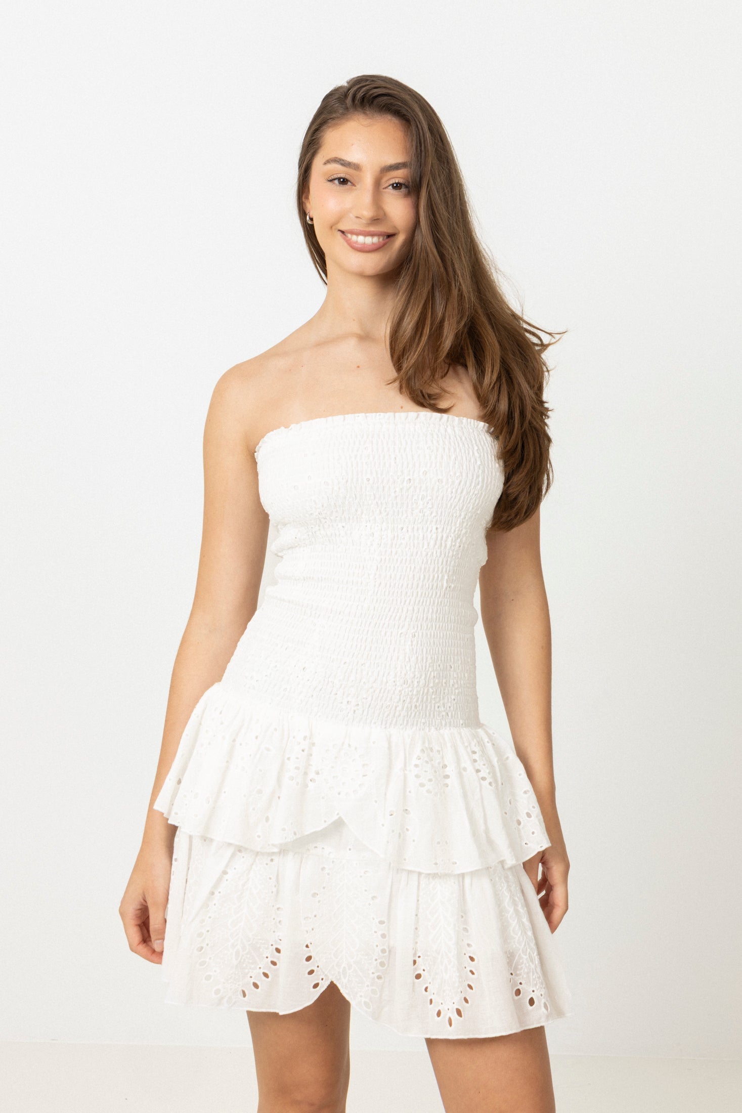 Kanutte Solid Smock Dress - White