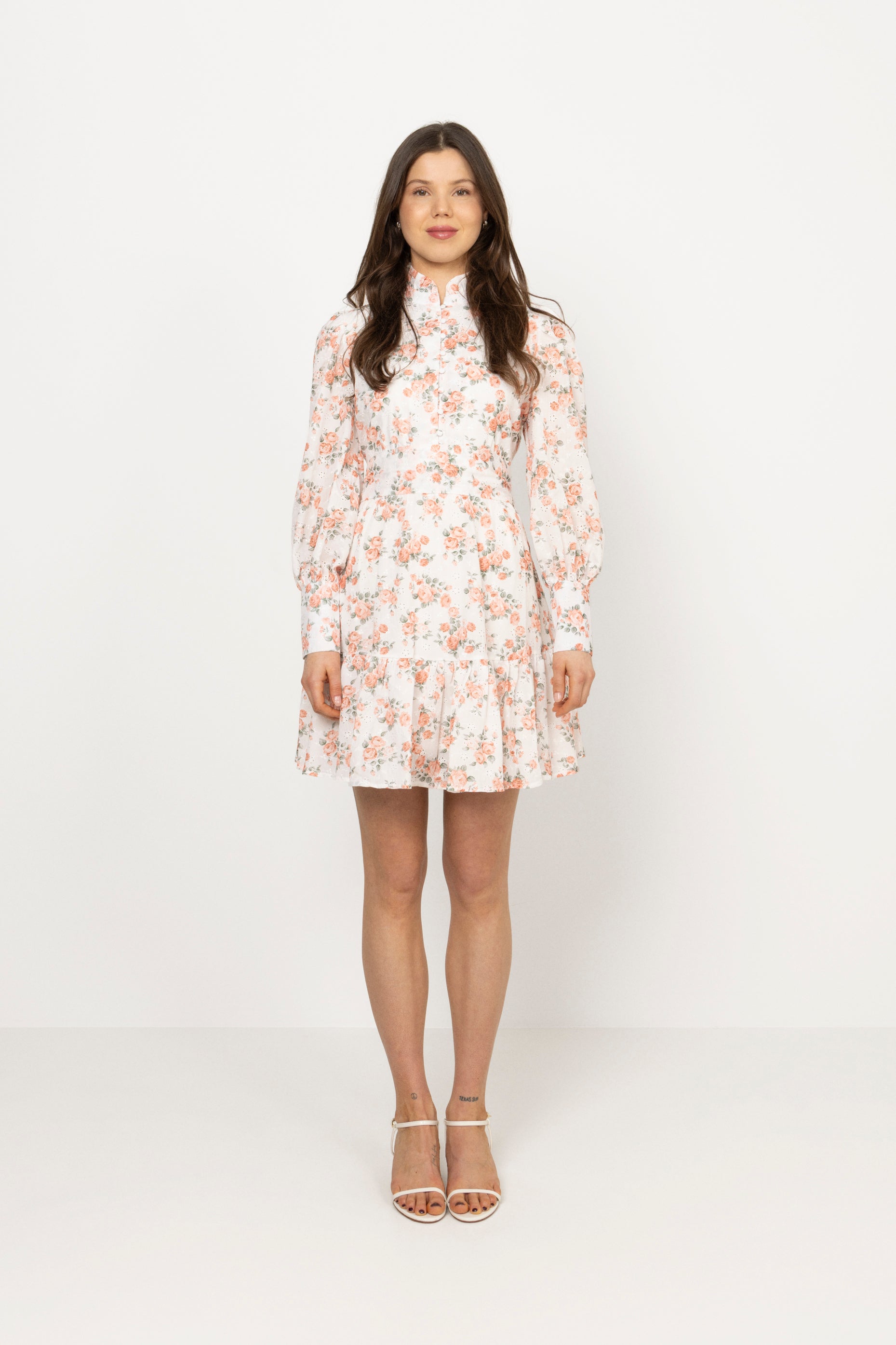 Liv B Rose Anglais Dress - Coral