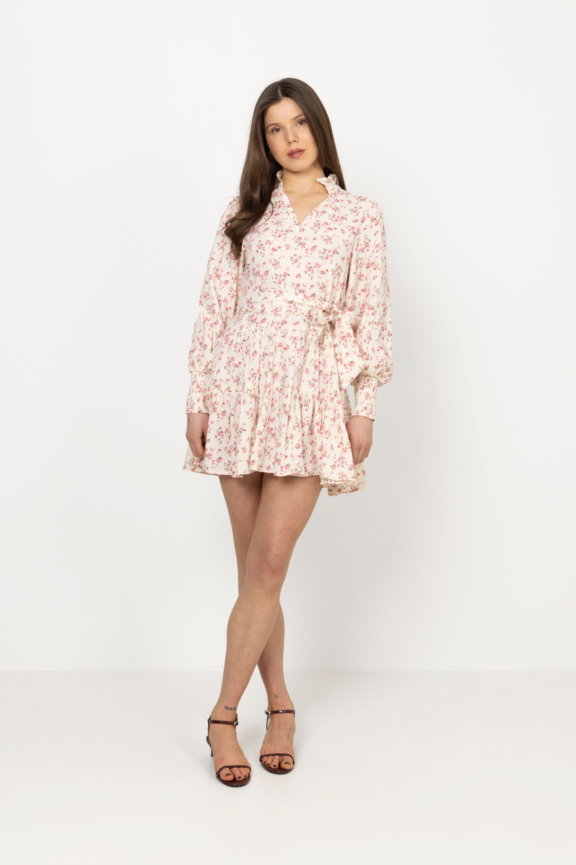 Delphine Flower Dress - Pink Flower