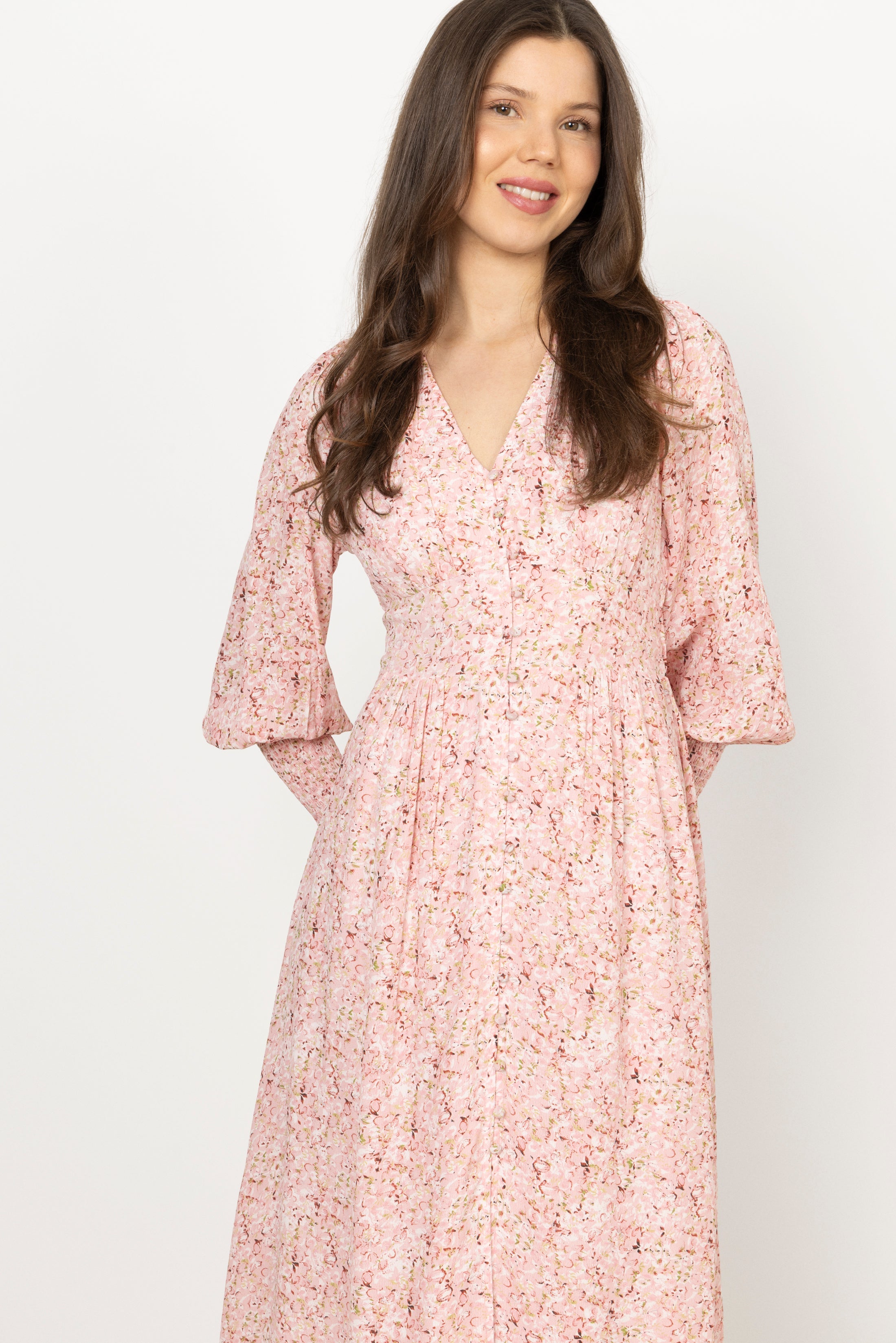 Una Viscose Crepe Dress - Pink