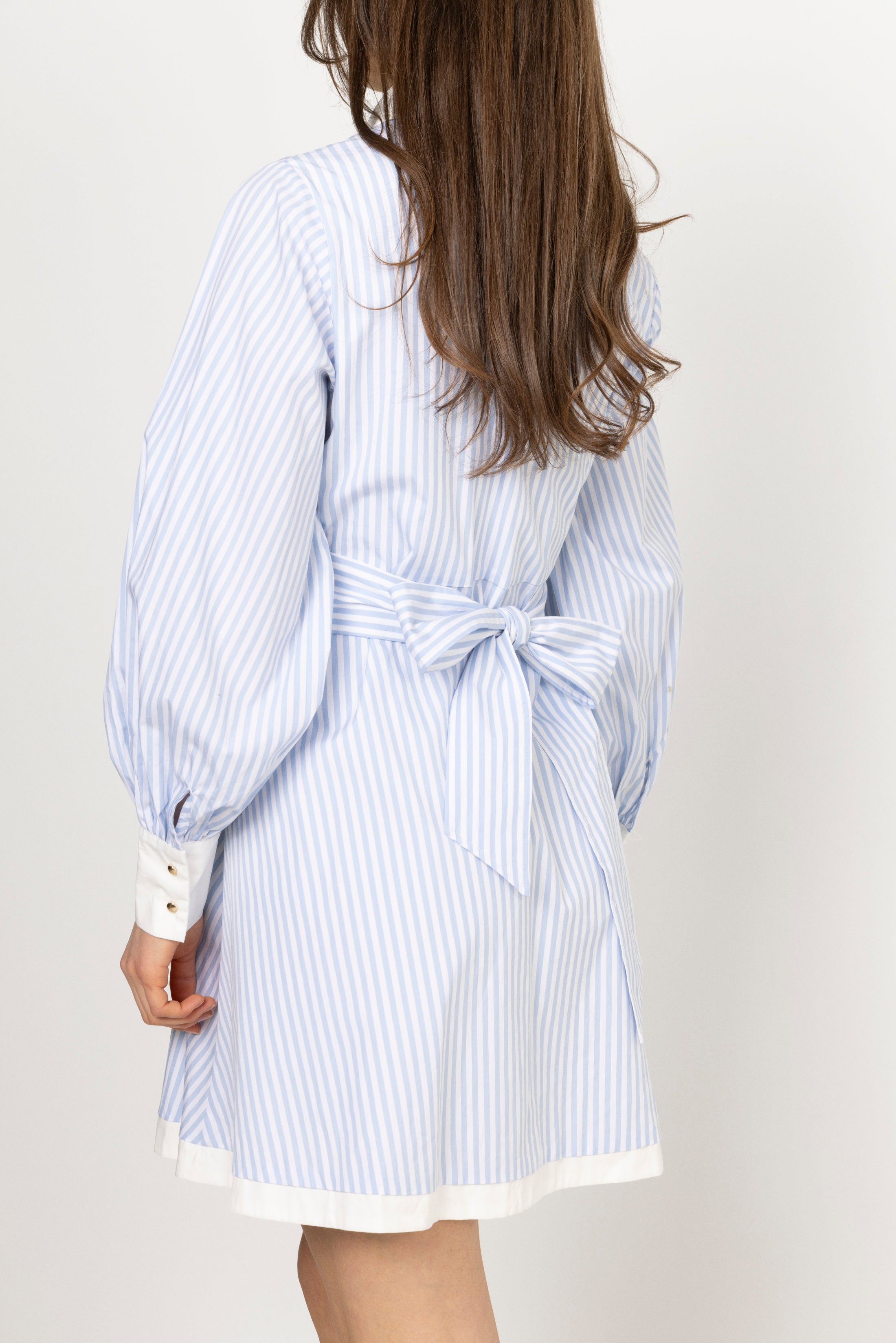 Linnea Stripe Shirt Dress - Light Blue Stripe