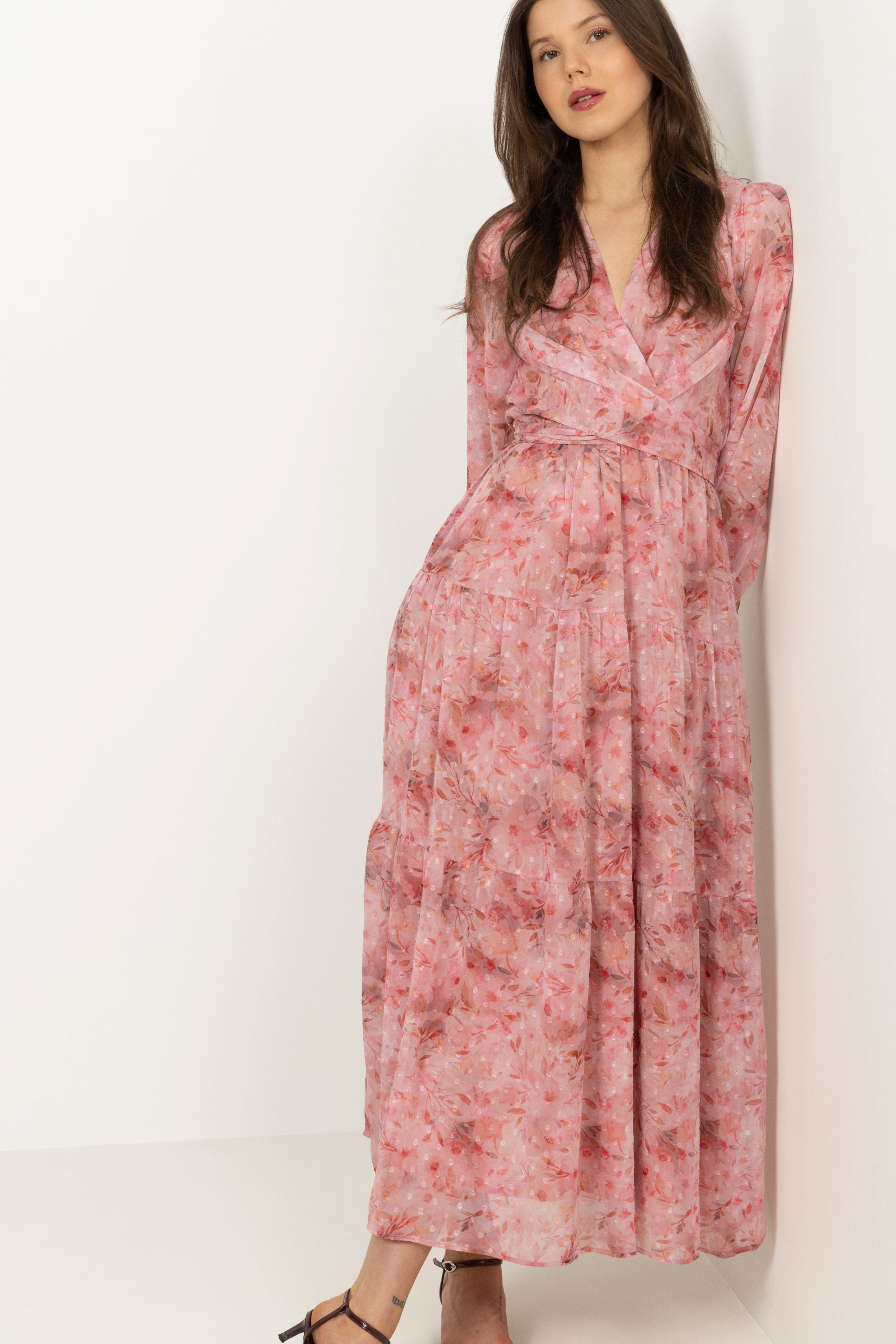 Hedvig Chiffon Maxi Dress - Pink Floral