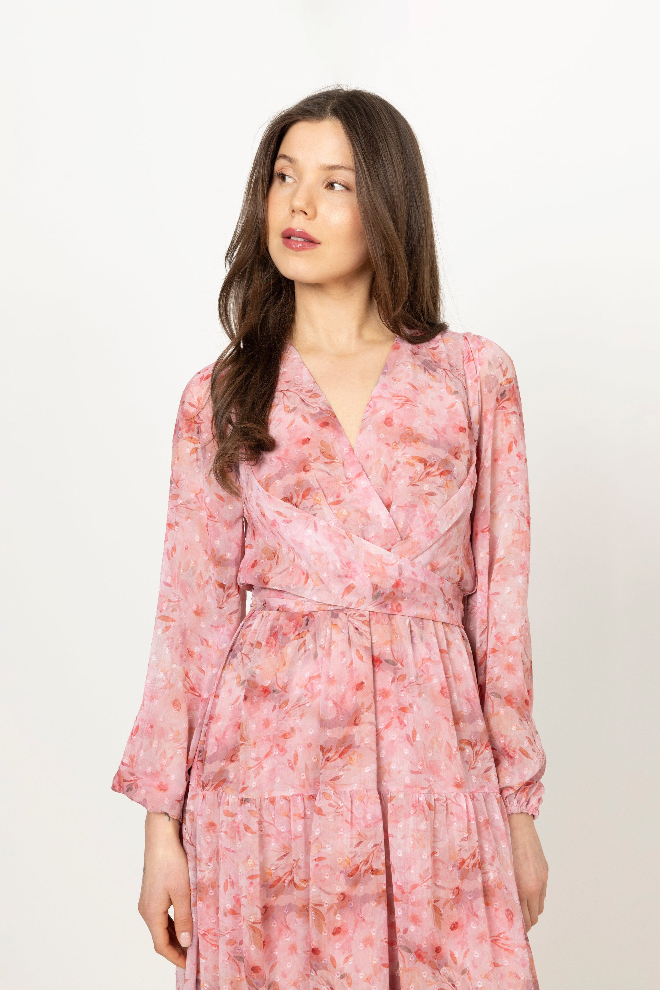 Hedvig Chiffon Maxi Dress - Pink Floral