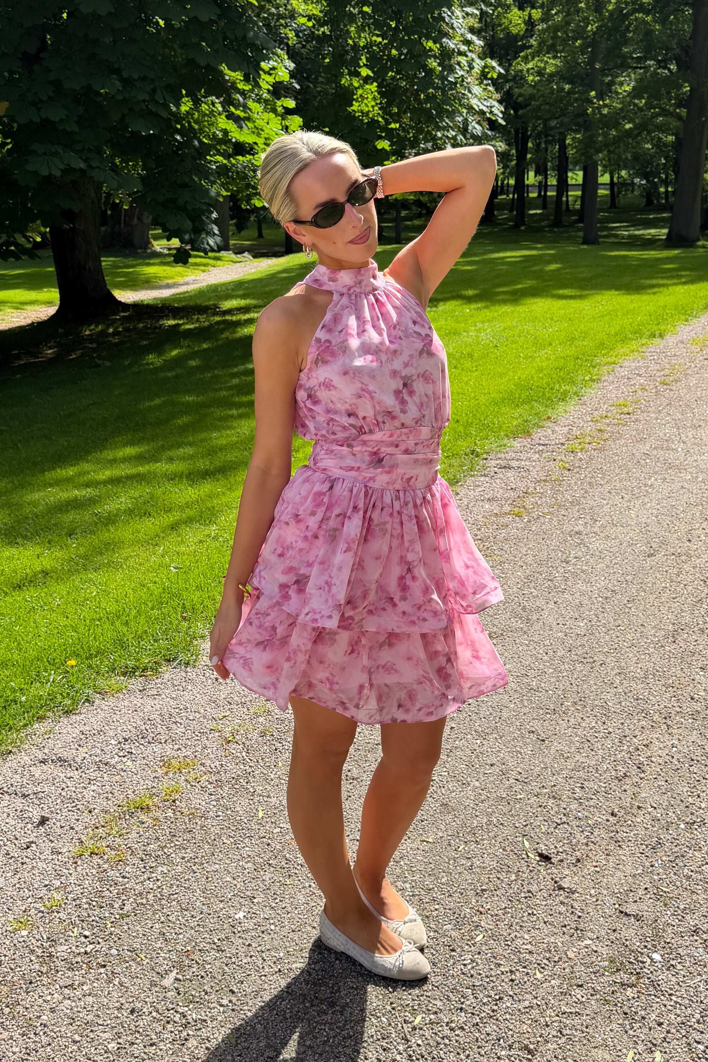 Idun Wave Dress - Pink Floral