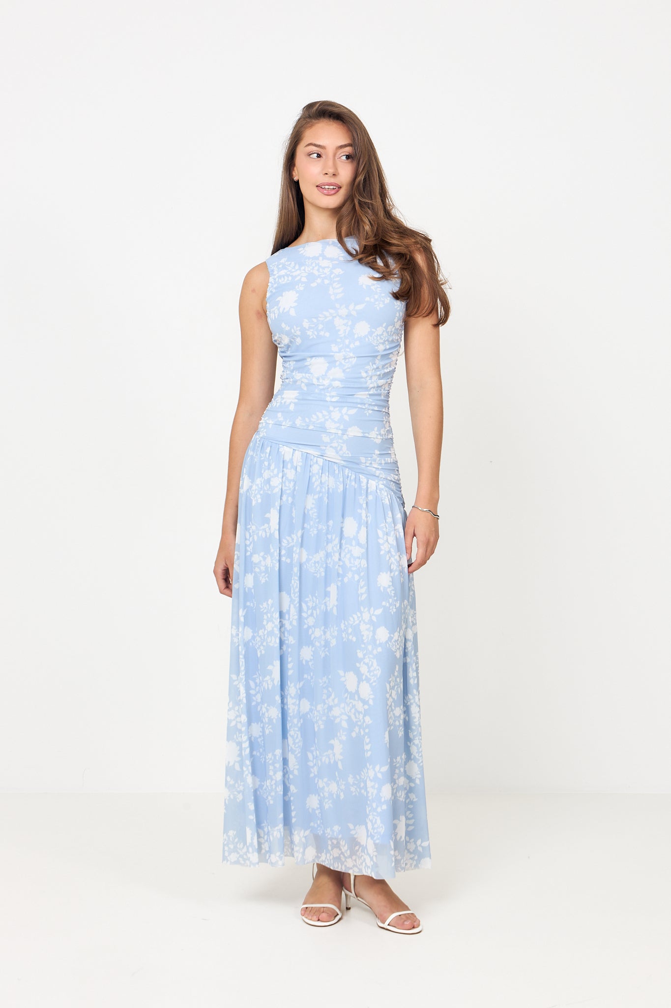 Mette Mesh Maxi Dress - Light Blue