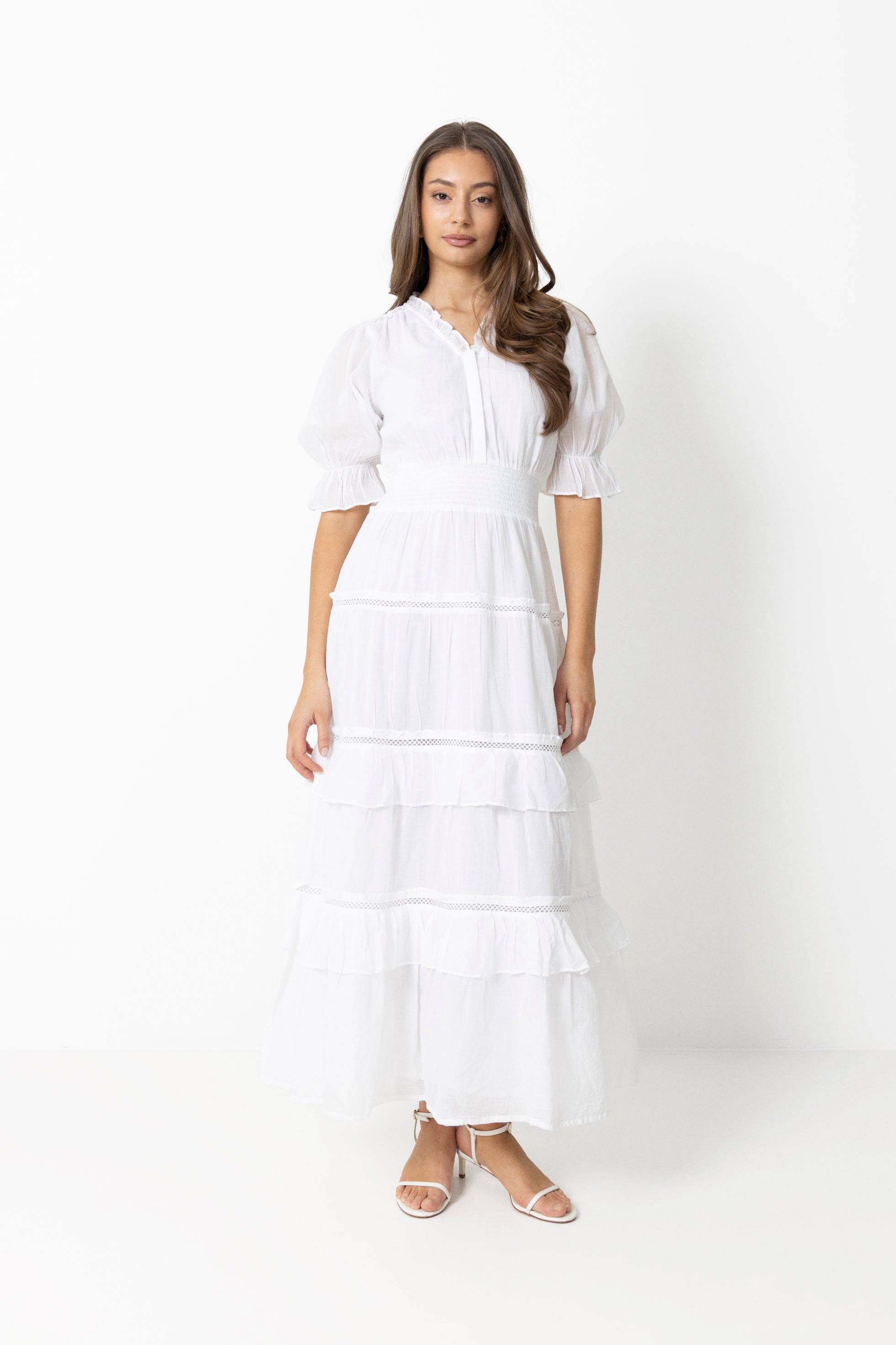 Vera Voile Dress - White
