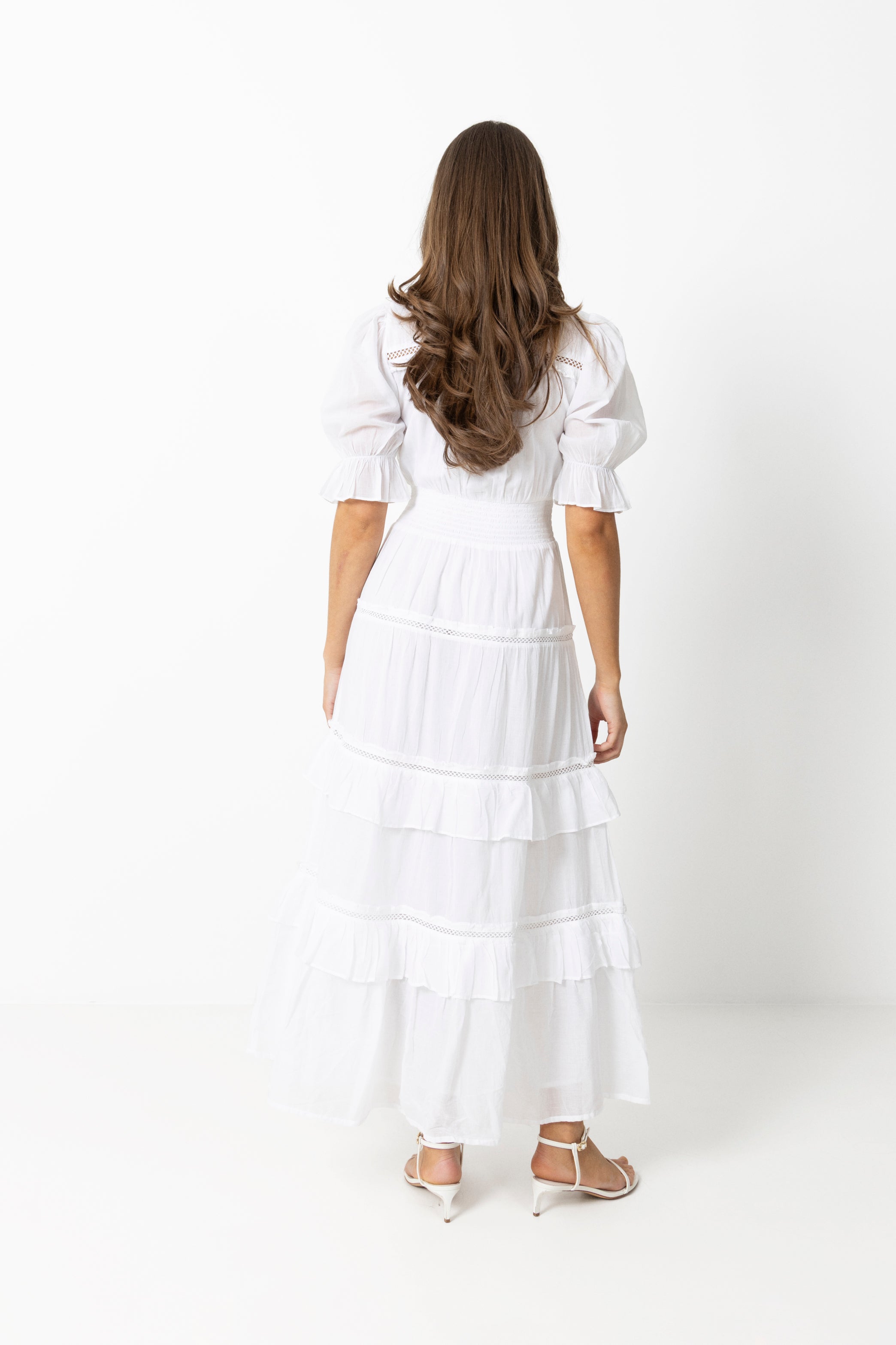 Vera Voile Dress - White