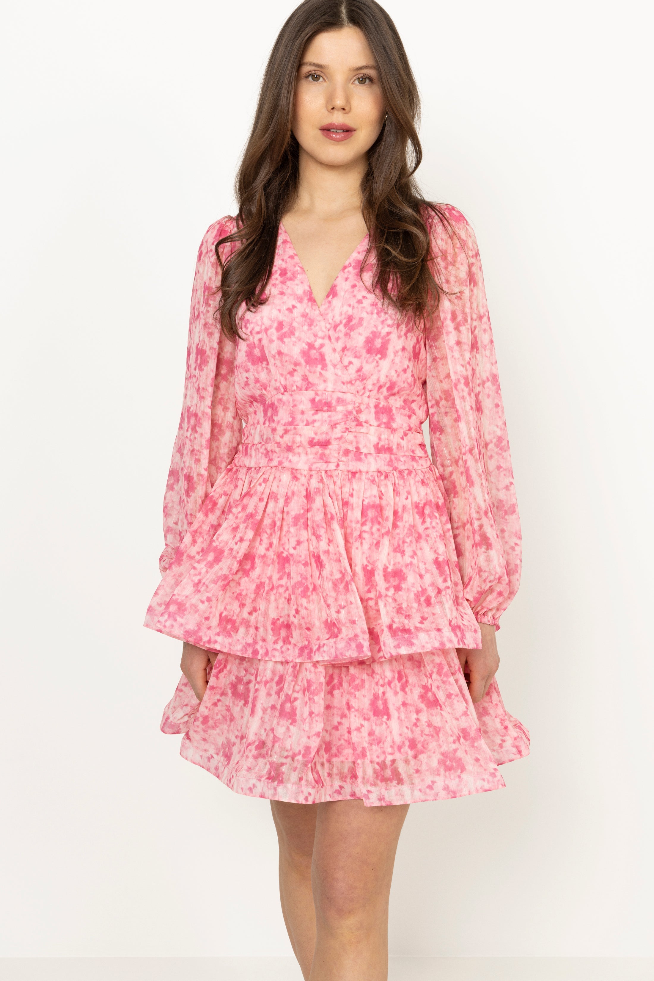 Jade Wave Watercolor Dress - Pink