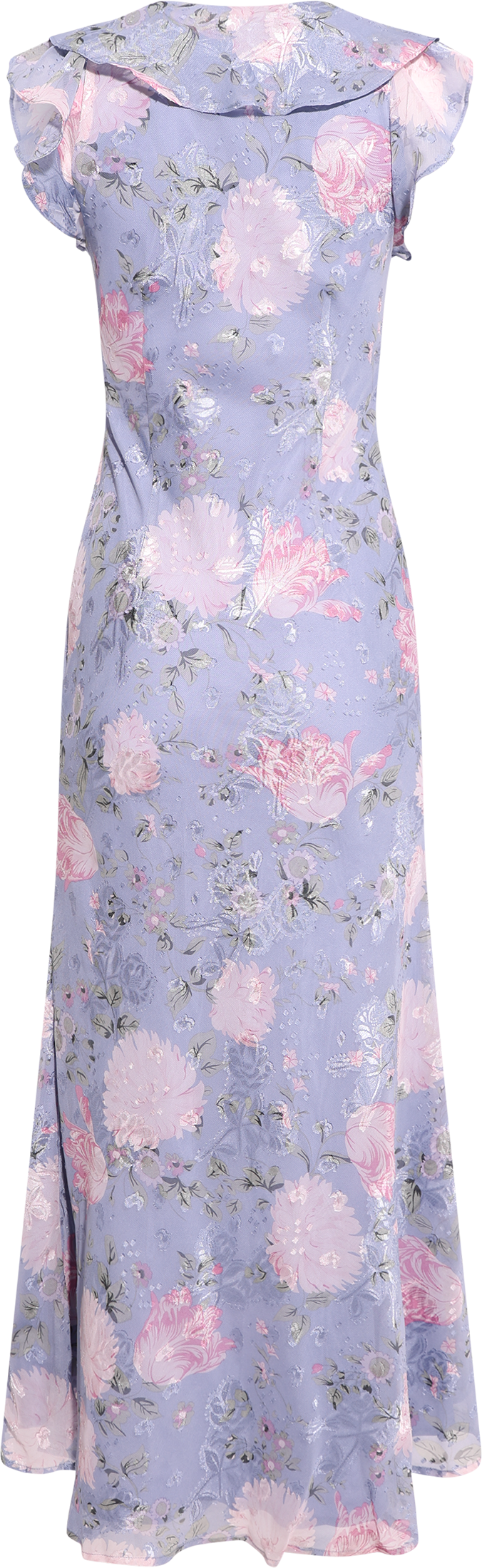 Adelia Chiffon Floral Dress - Light Blue