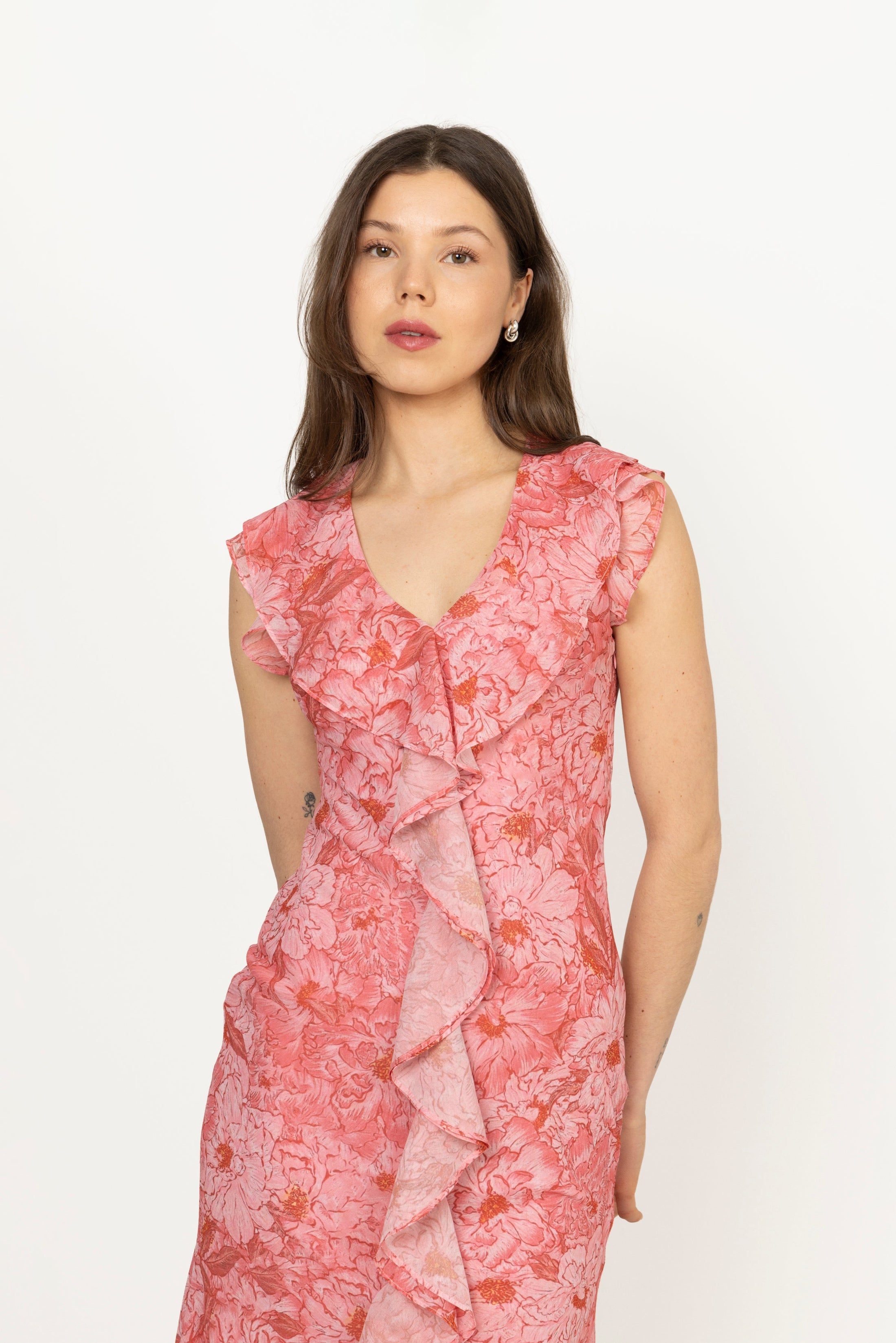 Adelia Chiffon Maxi Dress - Pink