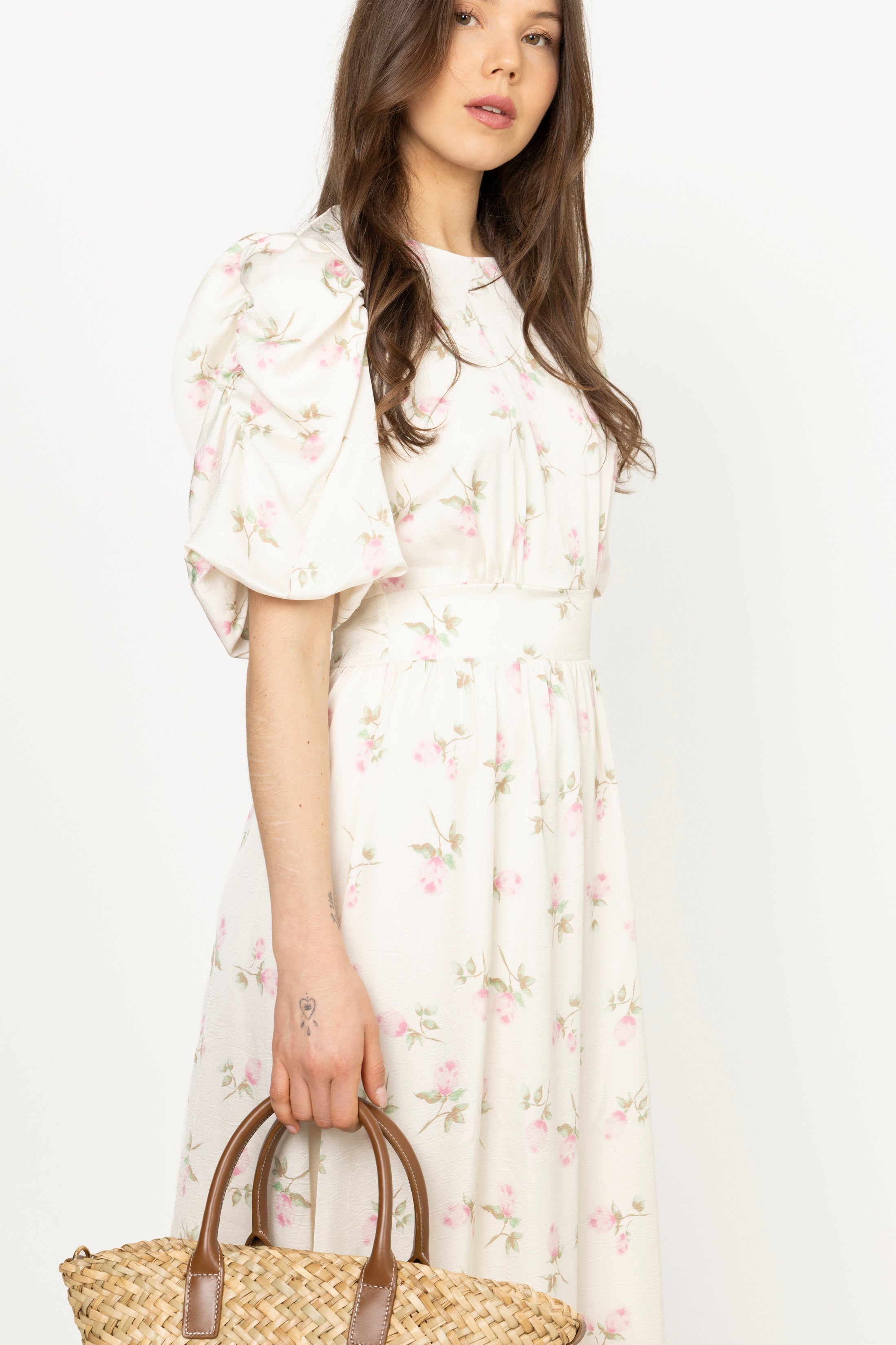Santi Satin Maxi Dress - Pink Floral