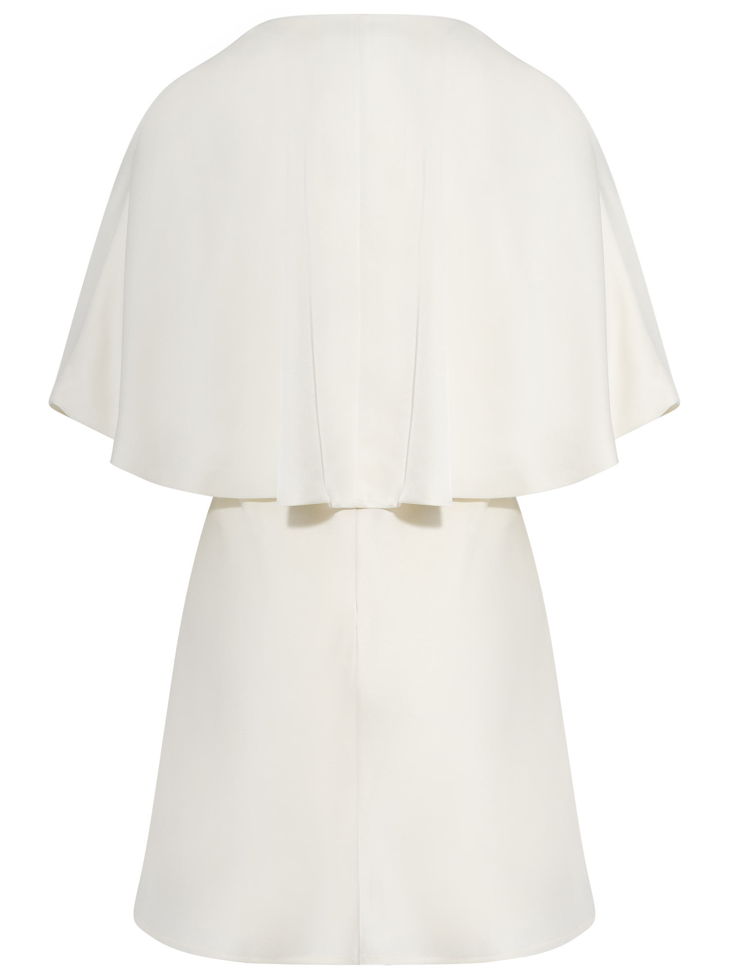 Ariel Satin Cape Mini Dress - Creme