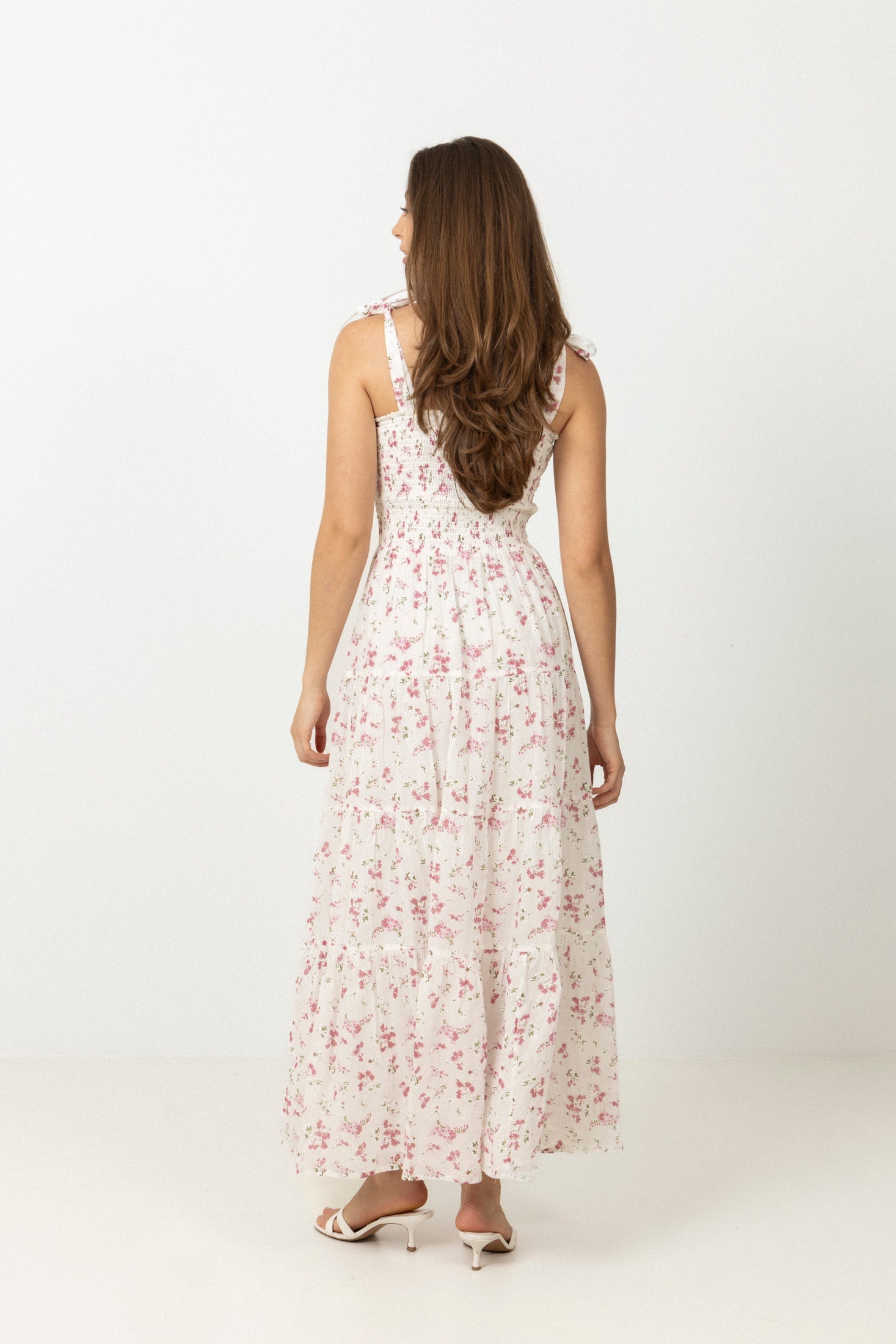 Magni Cotton Maxi Dress - Pink Floral