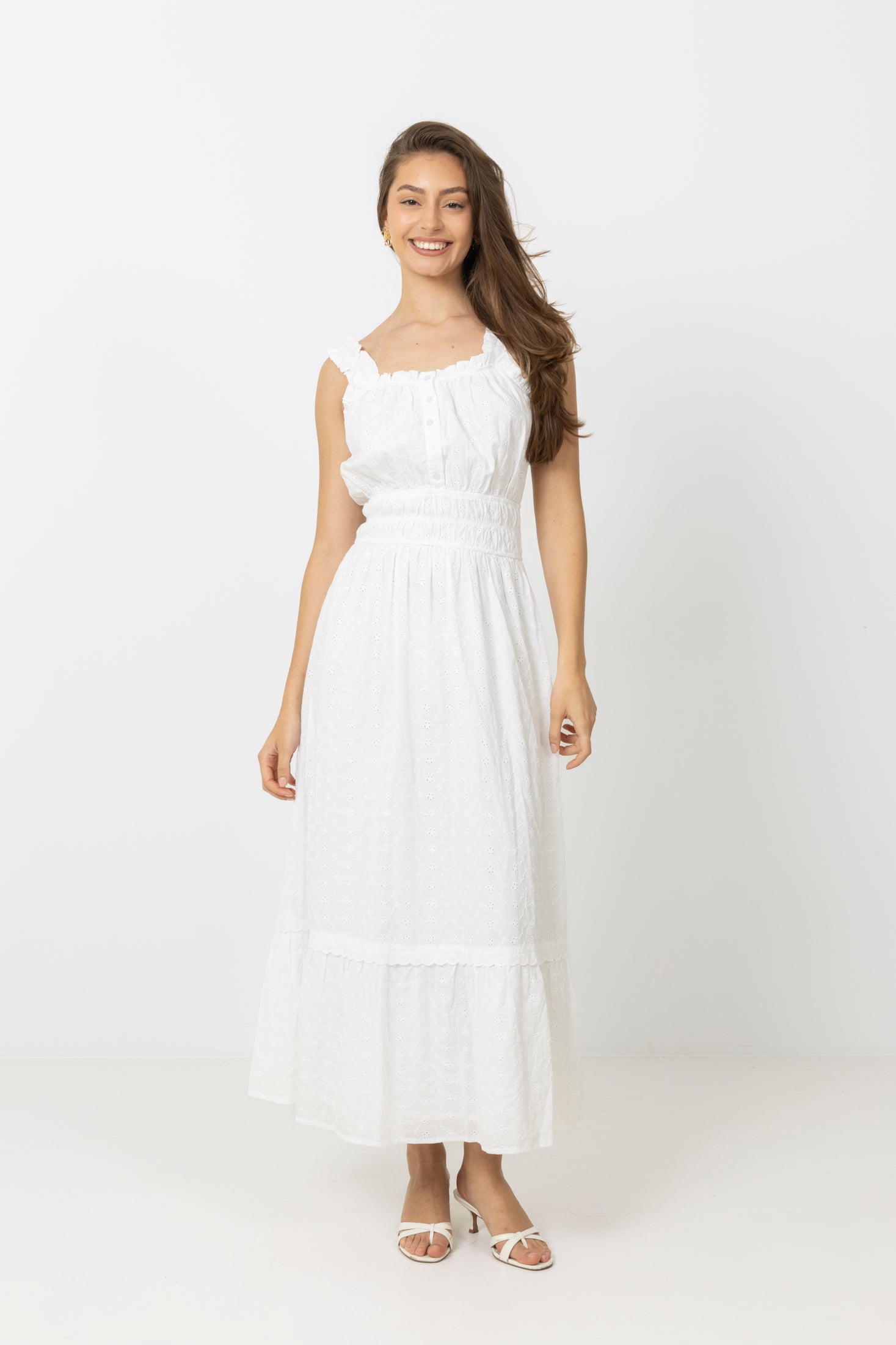 Vilja Cotton Maxi Dress - White