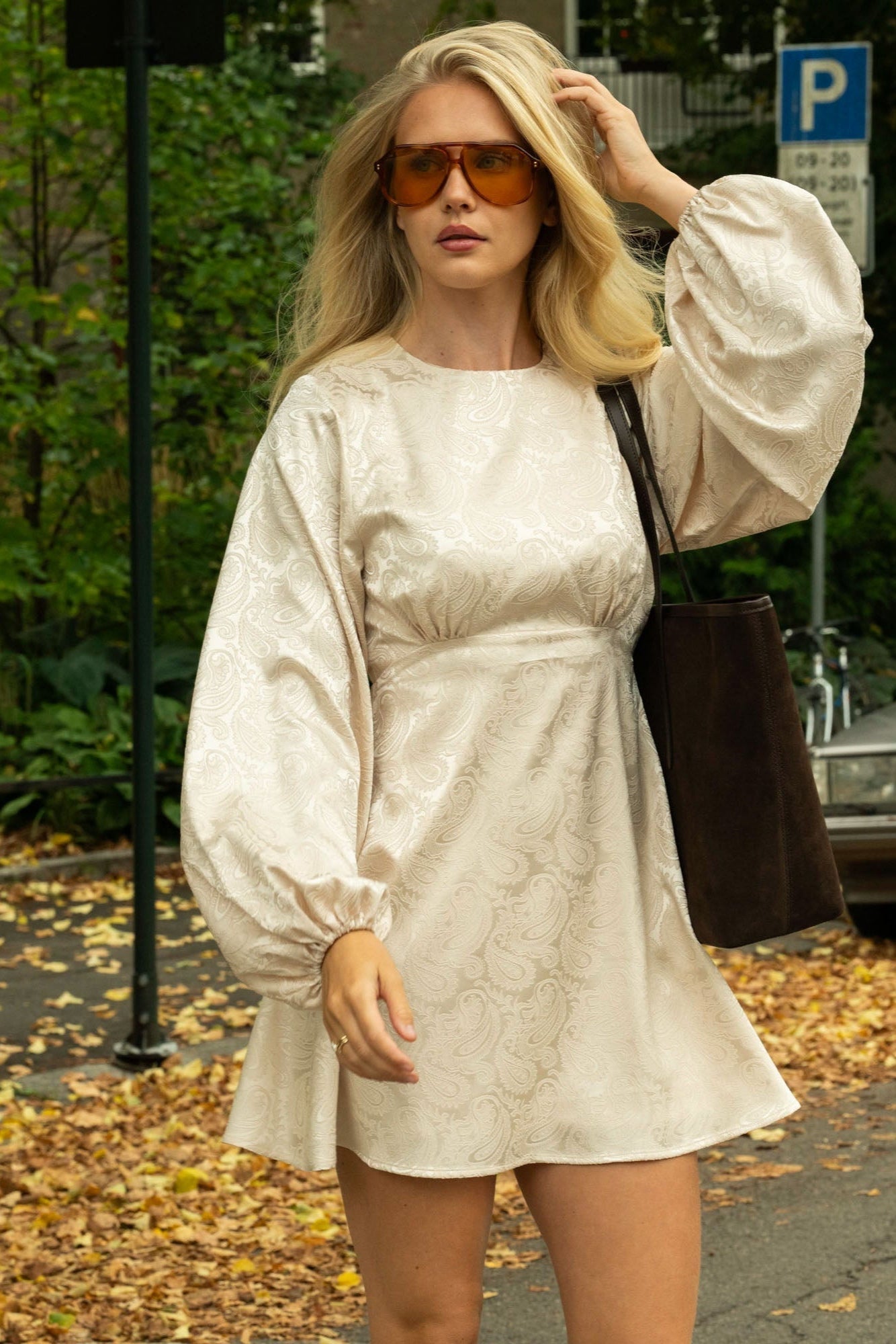 Edda Short Dress - Creme