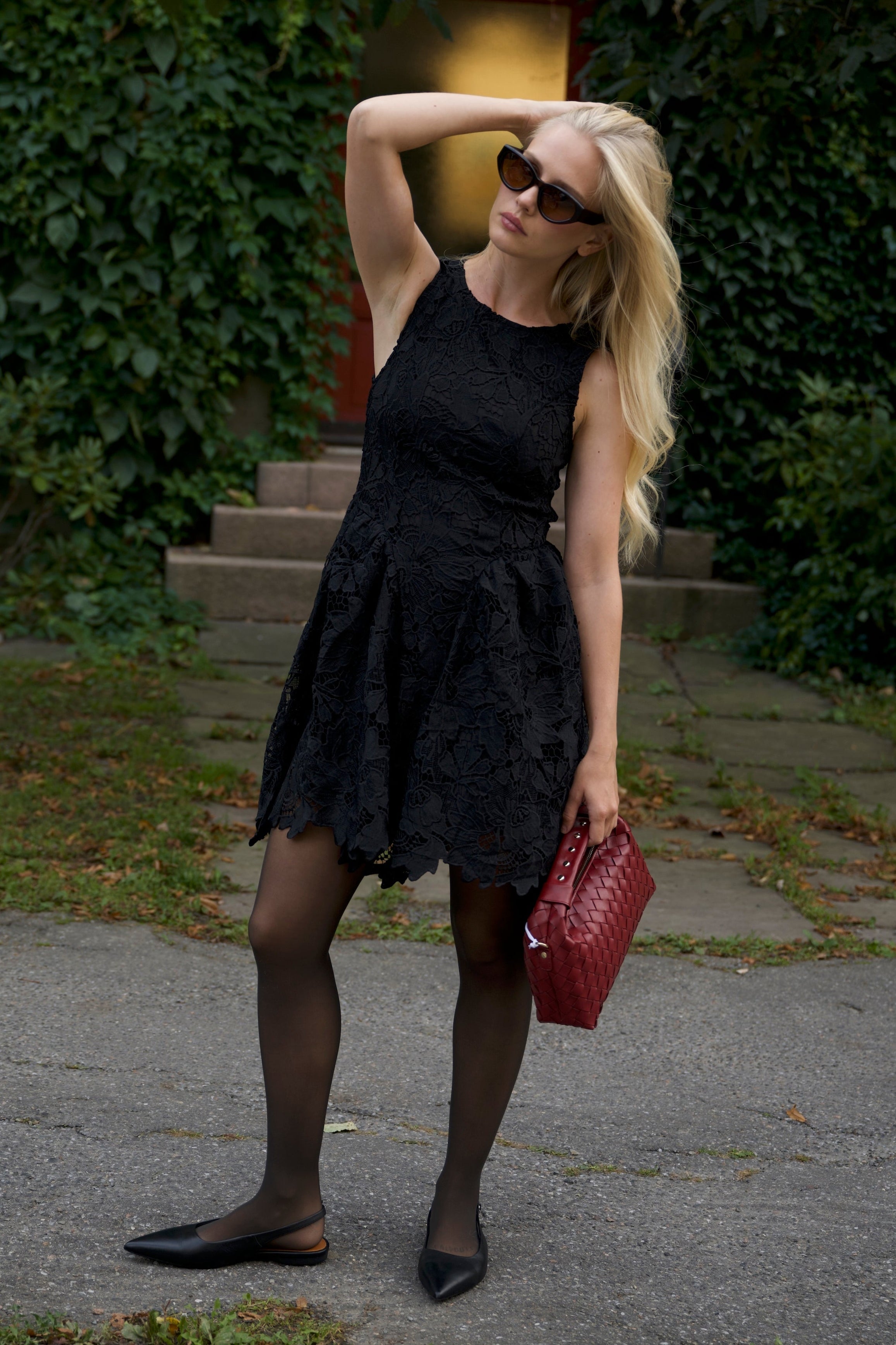 Milly Lace Mini Dress - Black