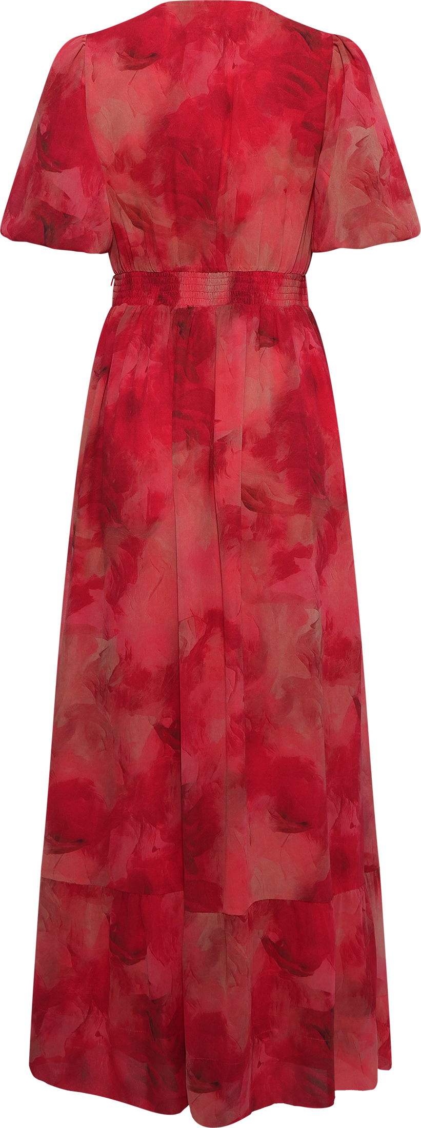 Nordalill Chiffon Maxi Dress - Coral Red
