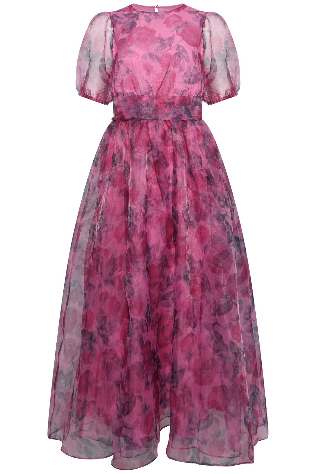 Elsa Flower Organza Maxi Dress - Pink