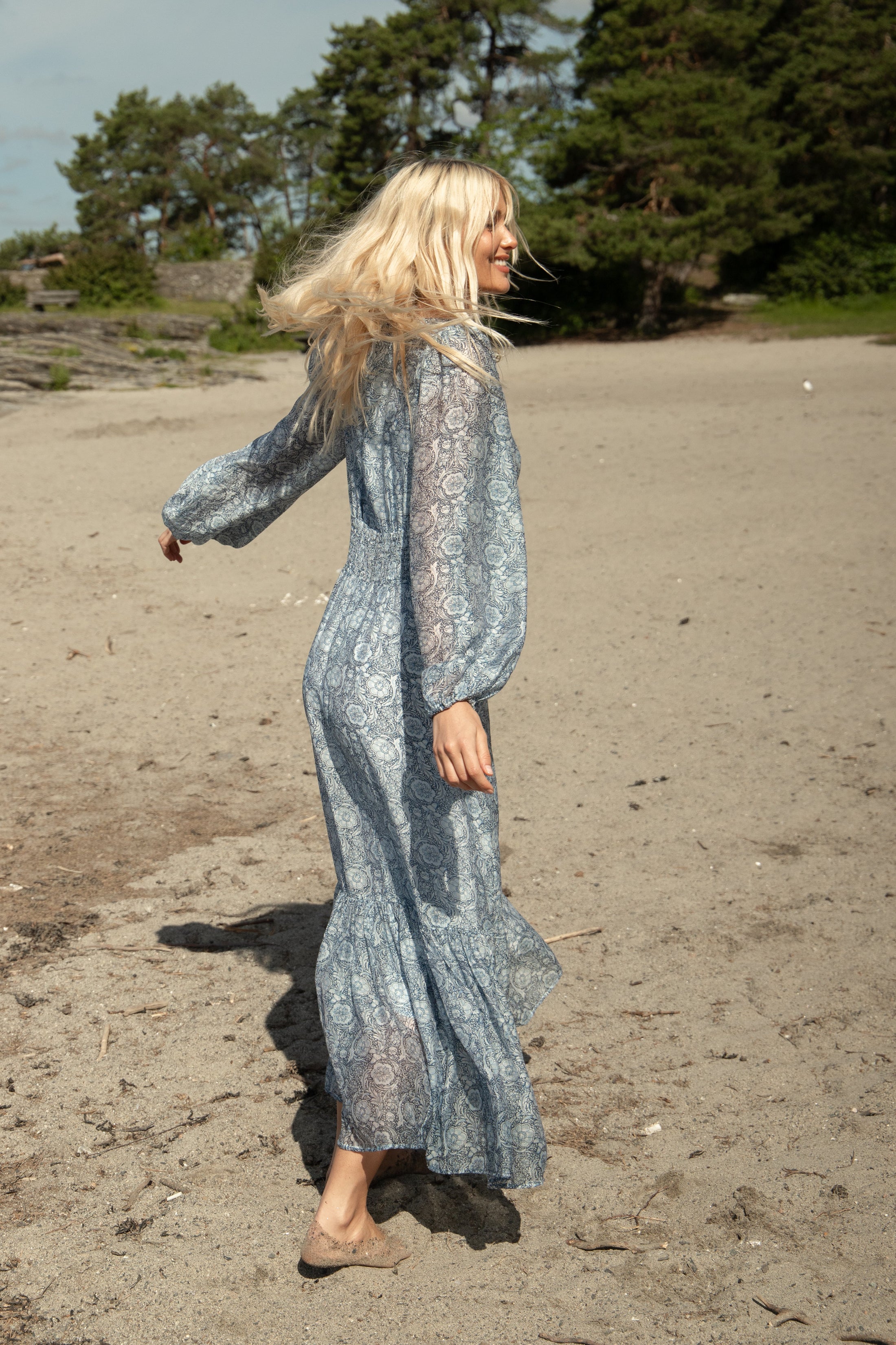 Lana Print Maxi Dress - Blue